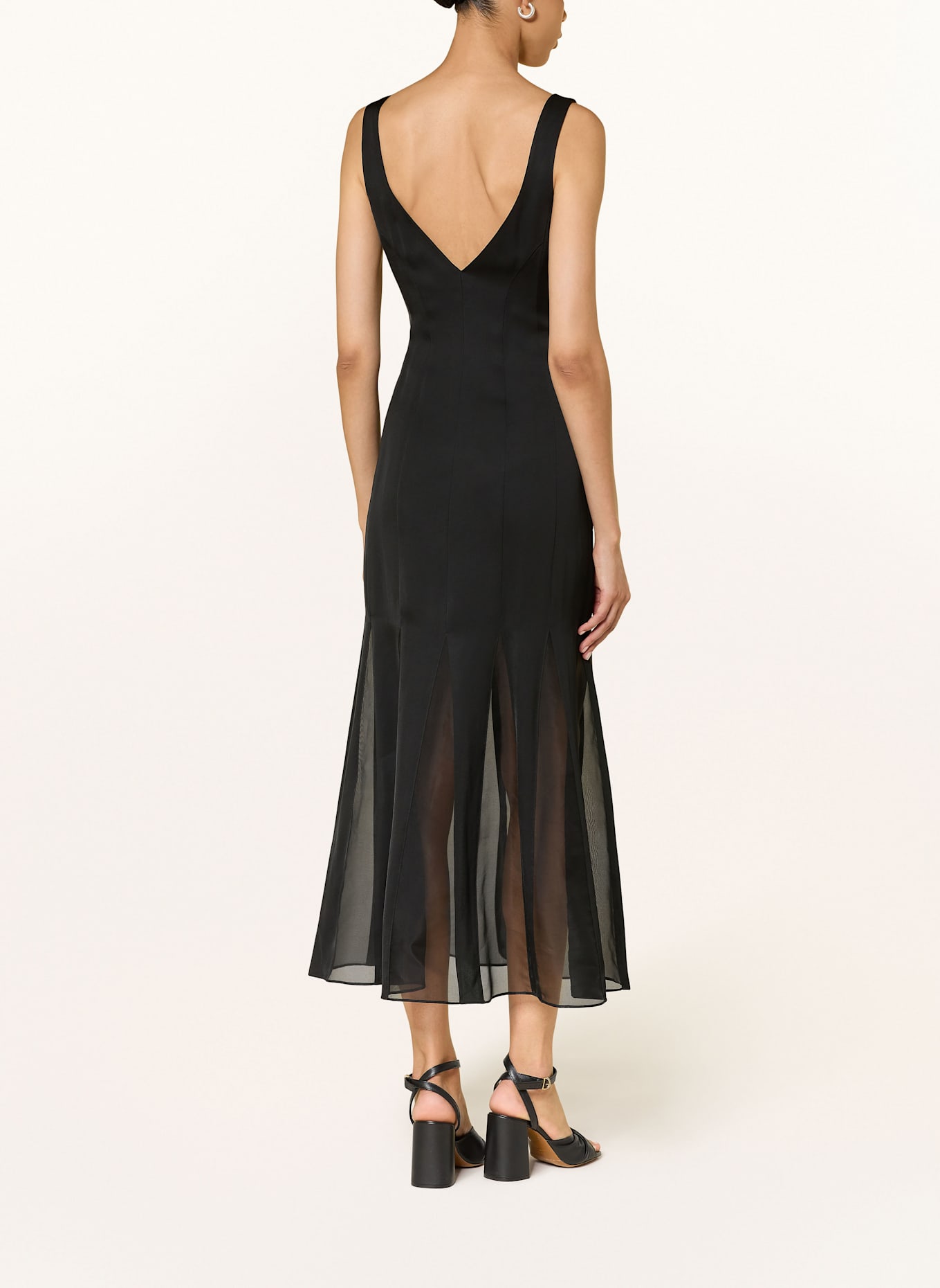 BOSS Satinkleid DONABELLI: SCHWARZ