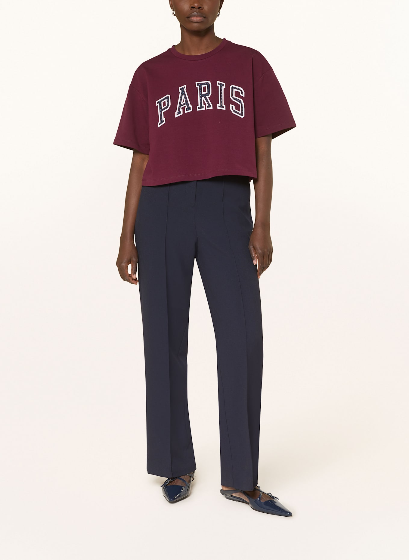 darling harbour T-Shirt mit Schmucksteinen: BORDEAUX