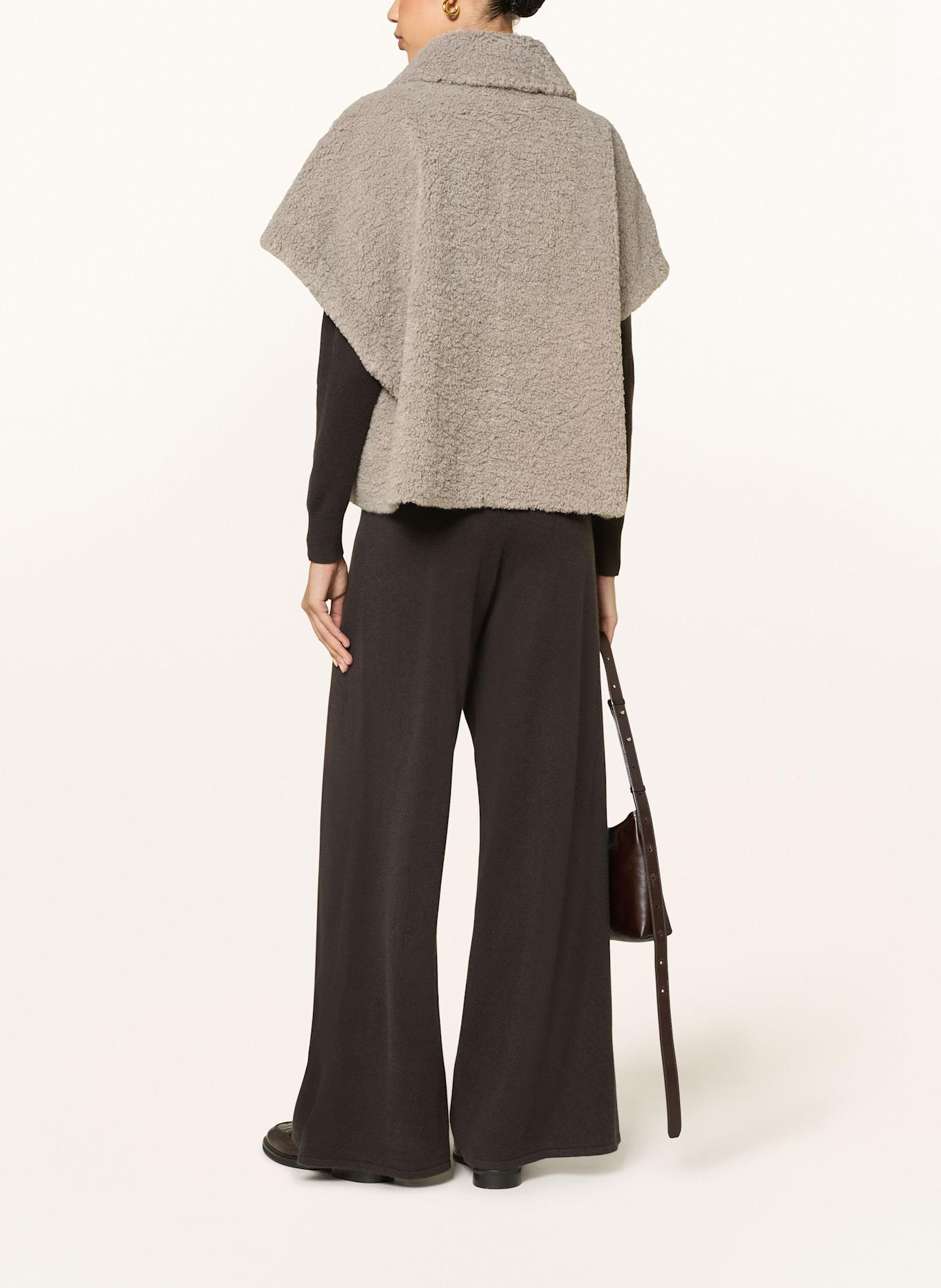 lilienfels Oversized-Weste aus Teddyfell: TAUPE