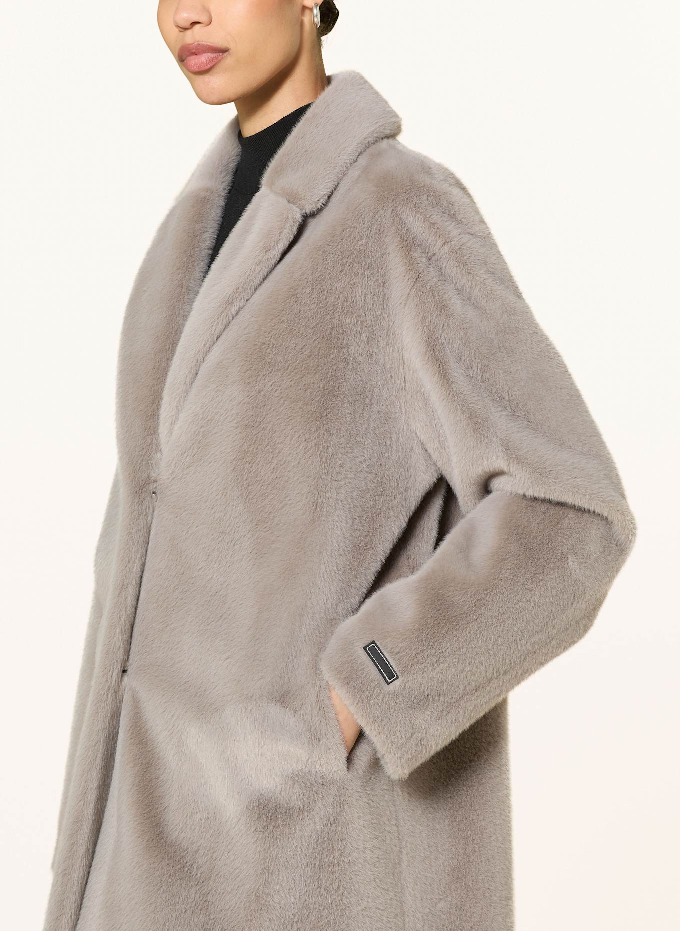 lilienfels Kunstpelz-Mantel: GRAU