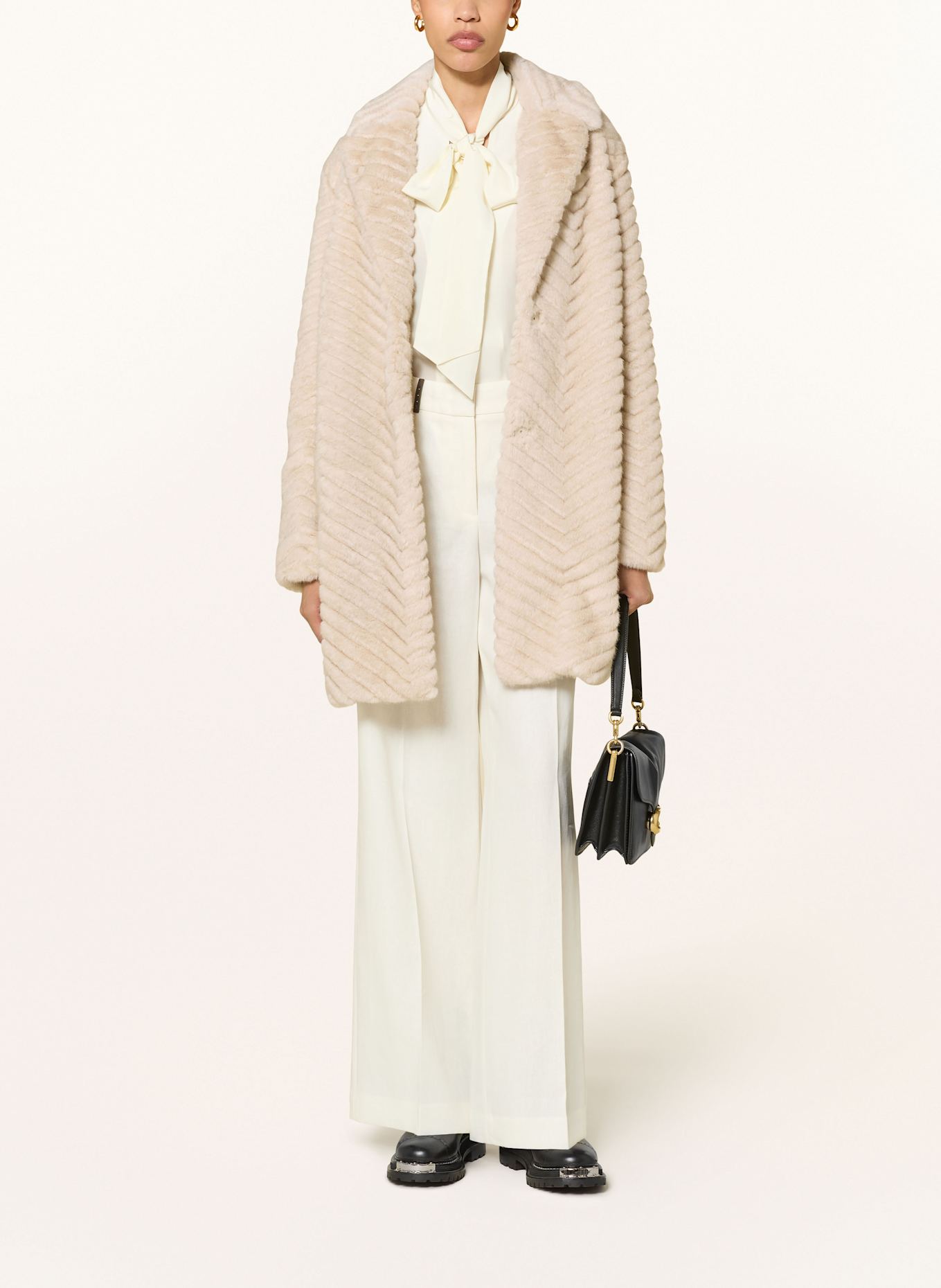 lilienfels Kunstpelz-Mantel: CREME