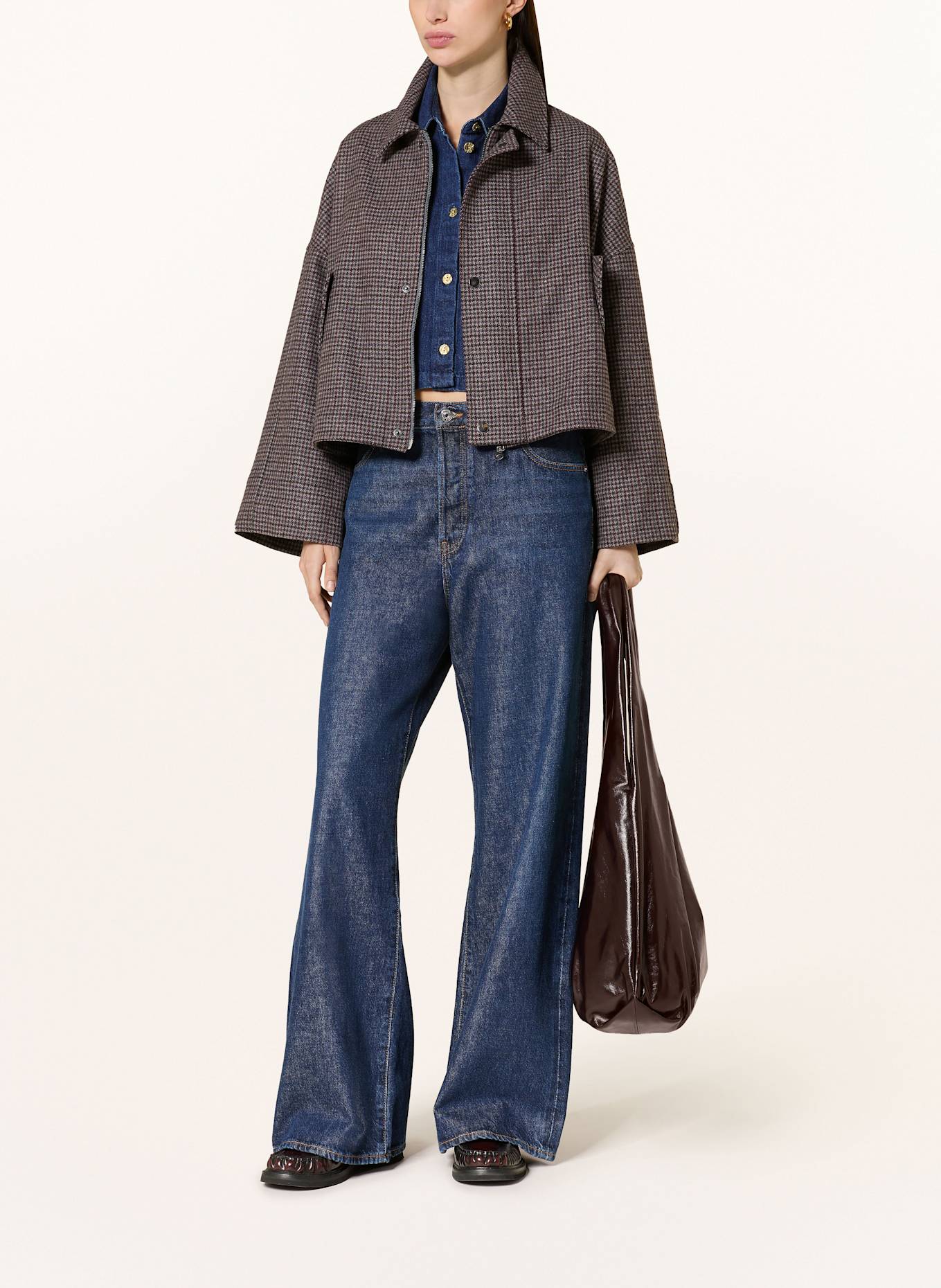 SoSUE Kastenjacke VICTORIA mit 3/4-Arm: DUNKELBRAUN