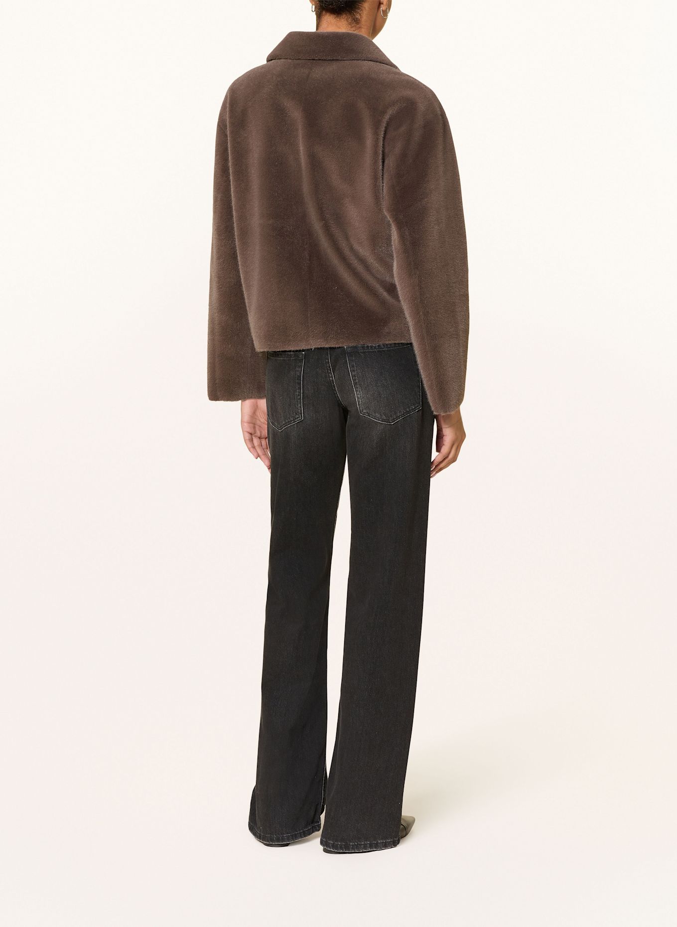 REPEAT Kunstfell-Jacke: BRAUN