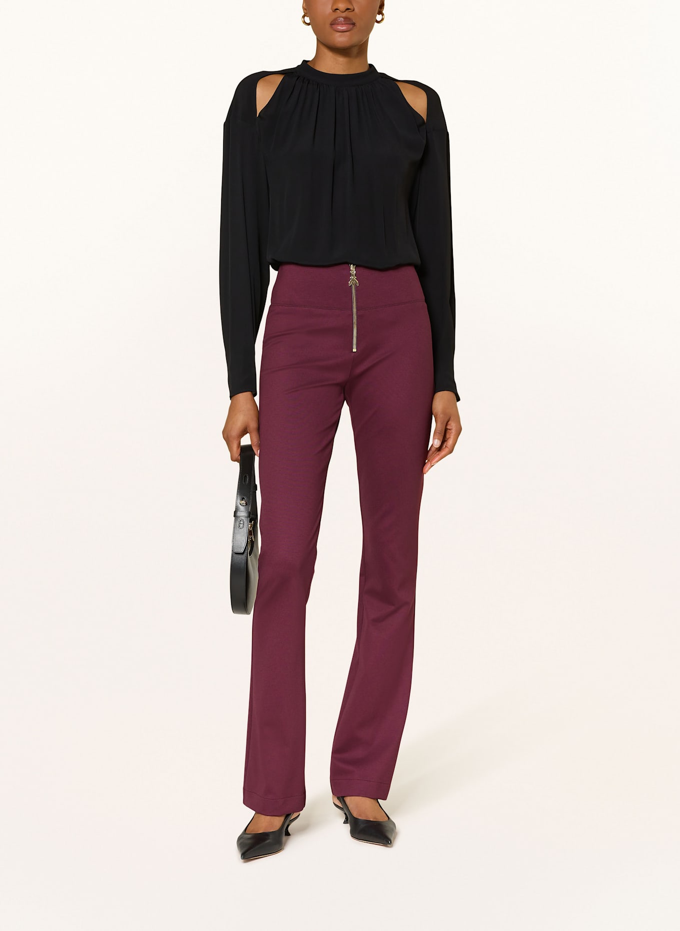 PATRIZIA PEPE Blusenshirt mit Cut-outs: SCHWARZ