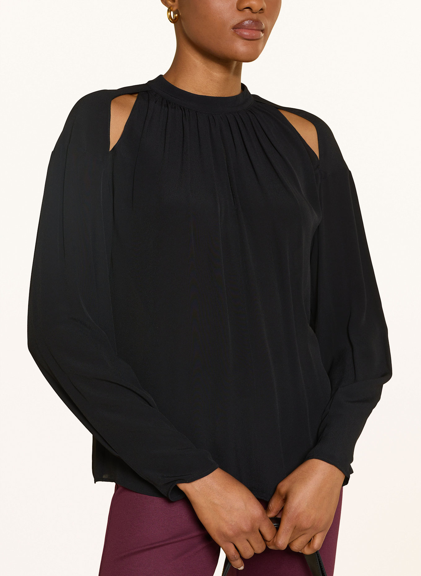 PATRIZIA PEPE Blusenshirt mit Cut-outs: SCHWARZ