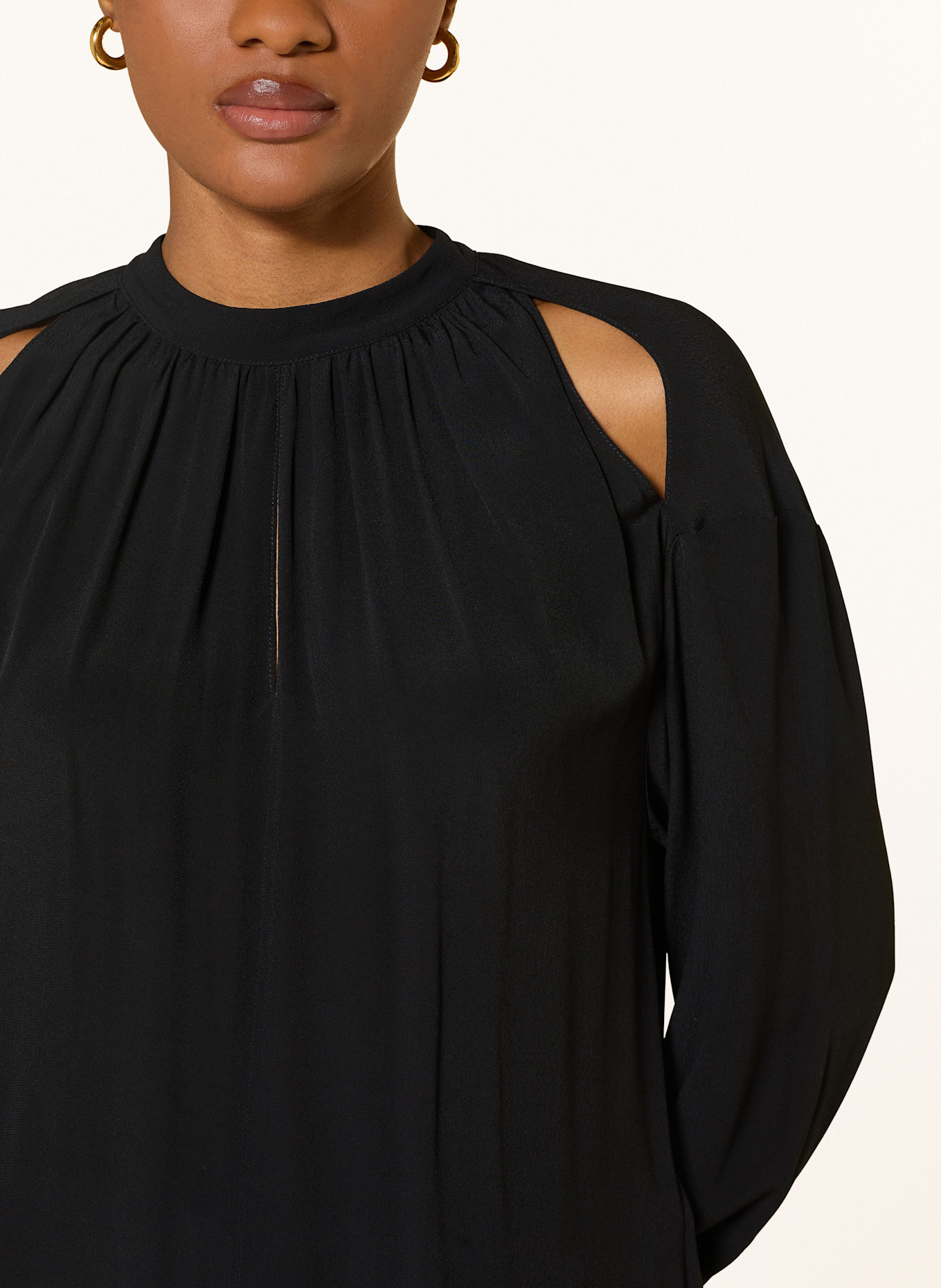 PATRIZIA PEPE Blusenshirt mit Cut-outs: SCHWARZ