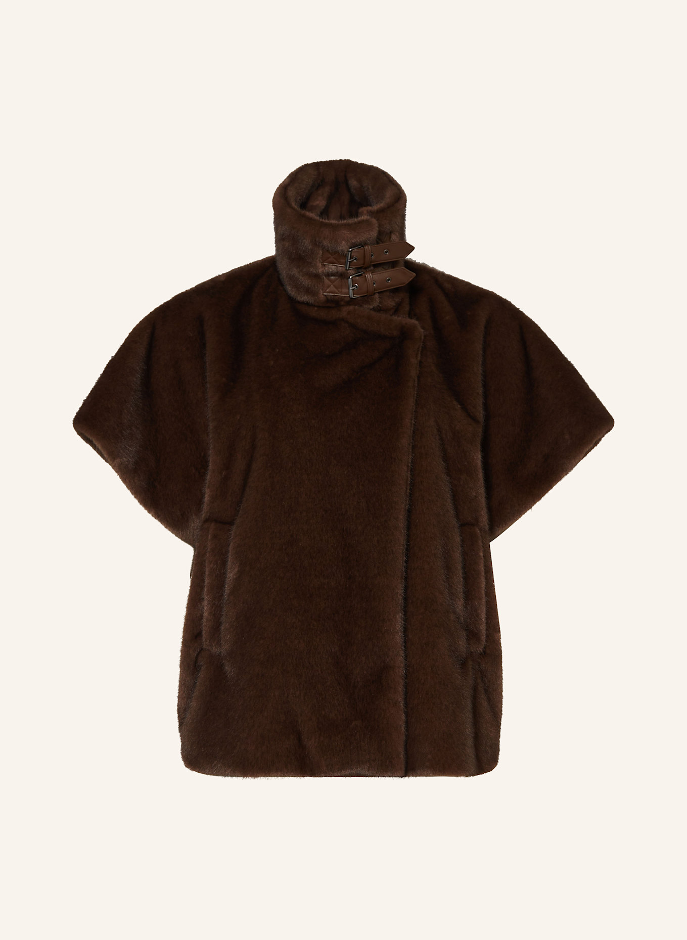 MARINA RINALDI Cape en fausse fourrure ZENIT: MARRON