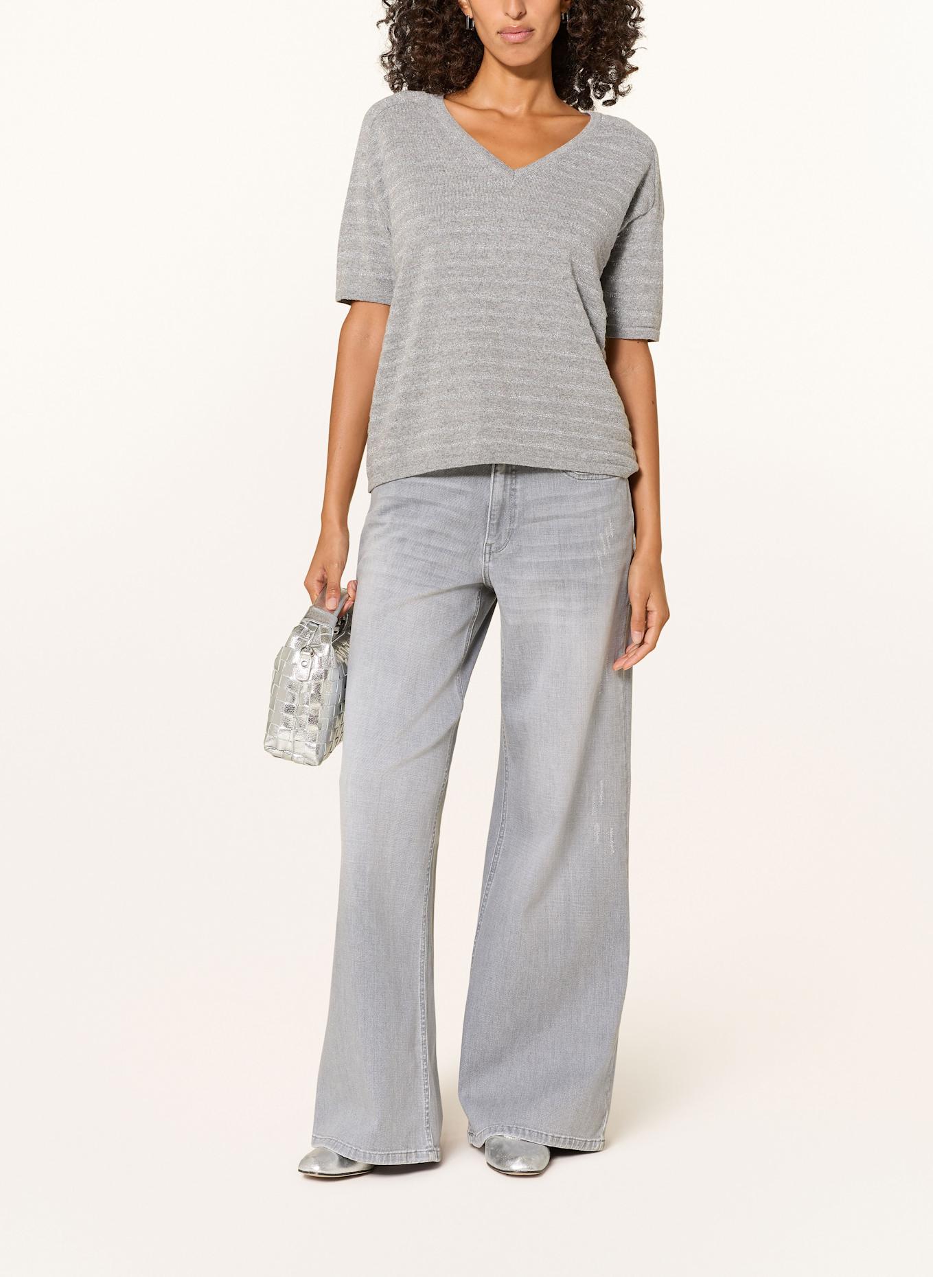 MILANO ITALY Strickshirt mit Glitzergarn: GRAU