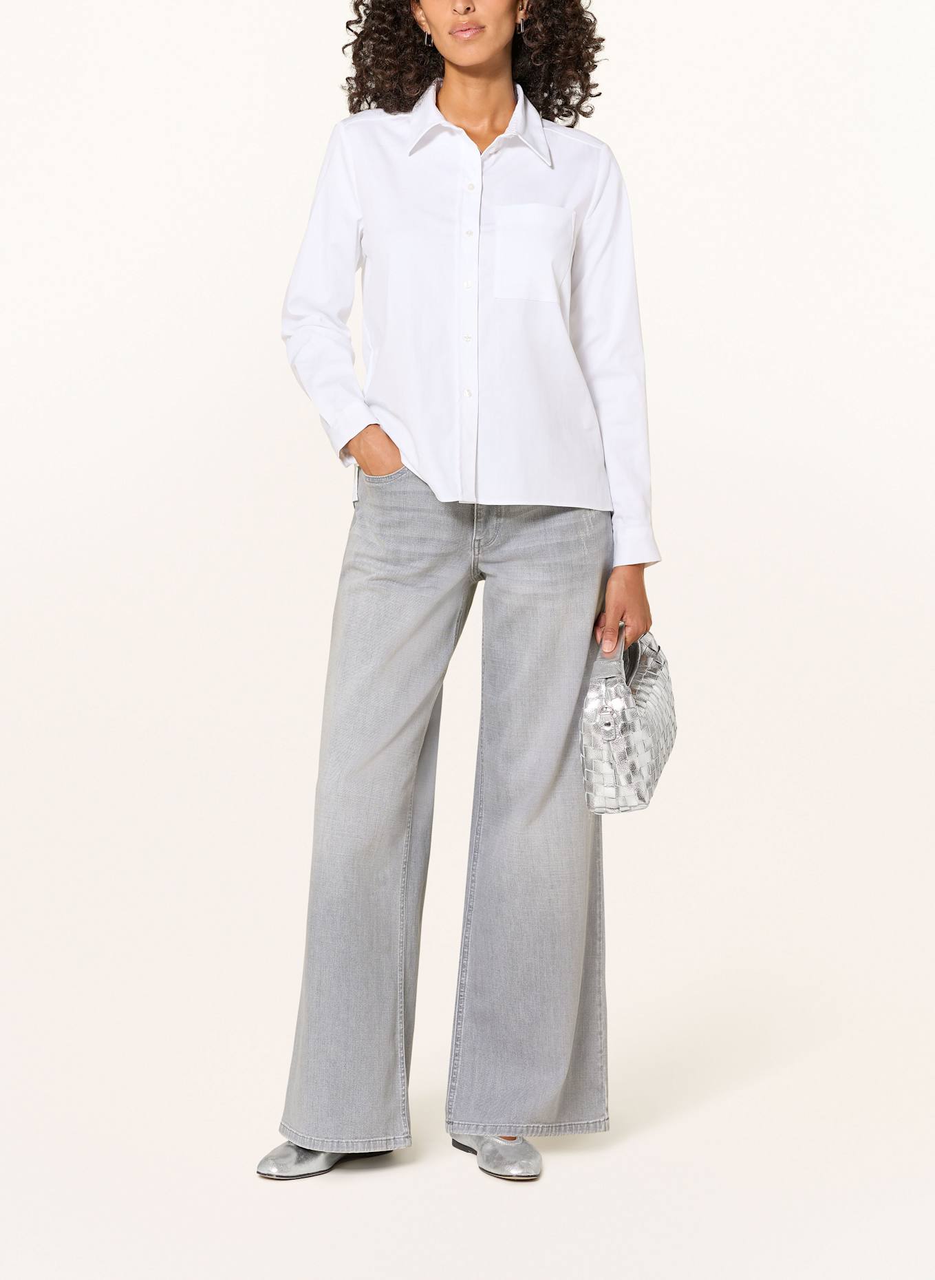 MILANO ITALY Wide leg jeans: 821 grey denim