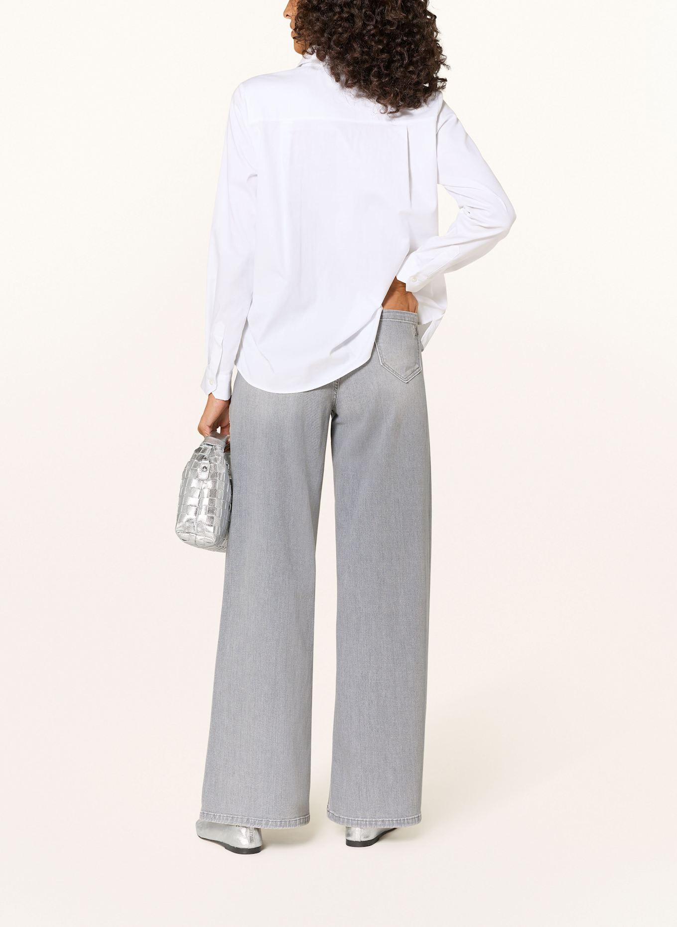 MILANO ITALY Wide leg jeans: 821 grey denim