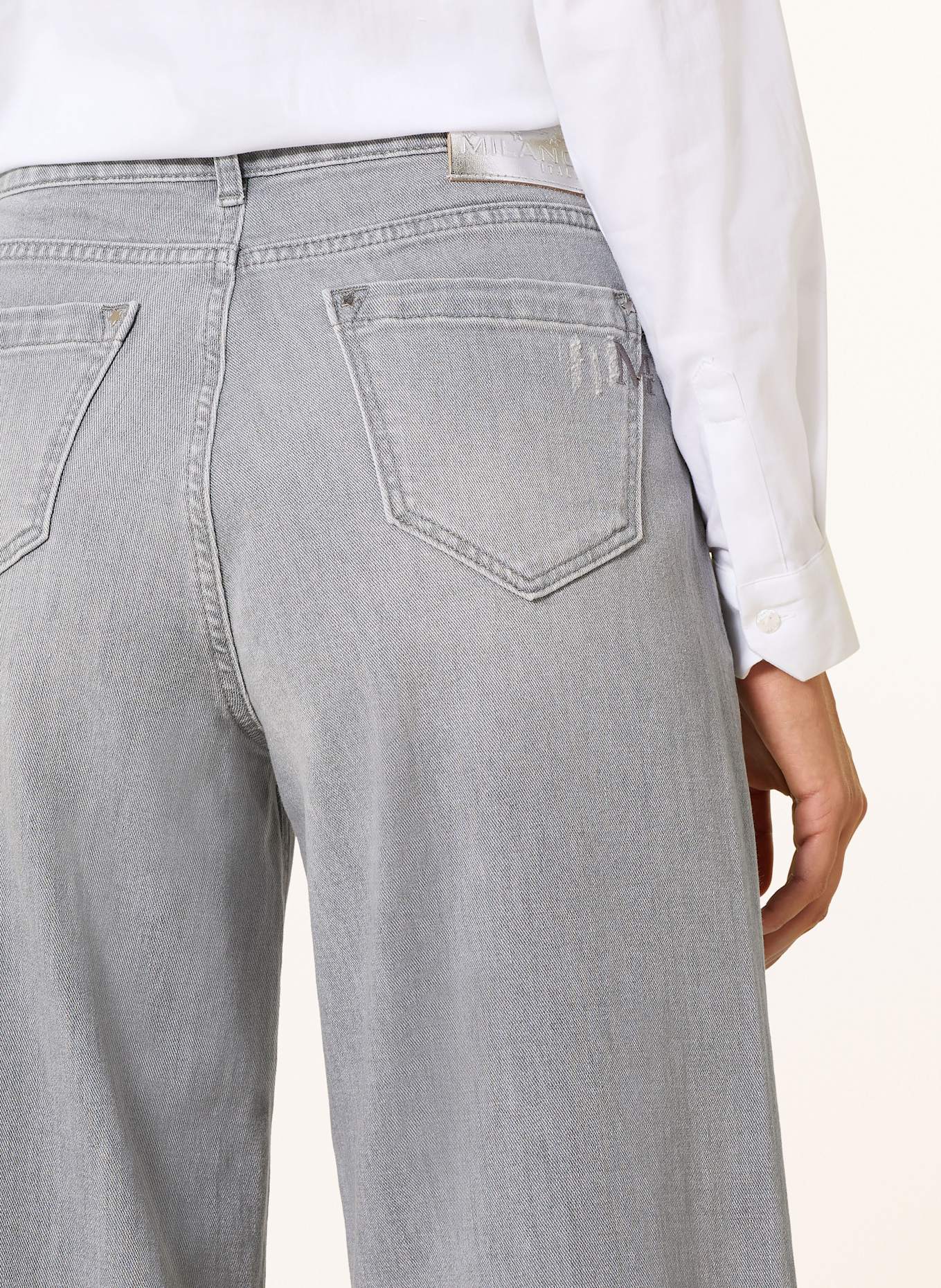 MILANO ITALY Wide leg jeans: 821 grey denim