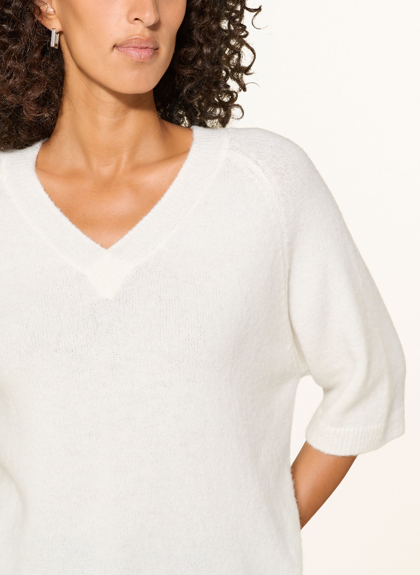 MILANO ITALY Sweter z rękawem 3/4: ECRU