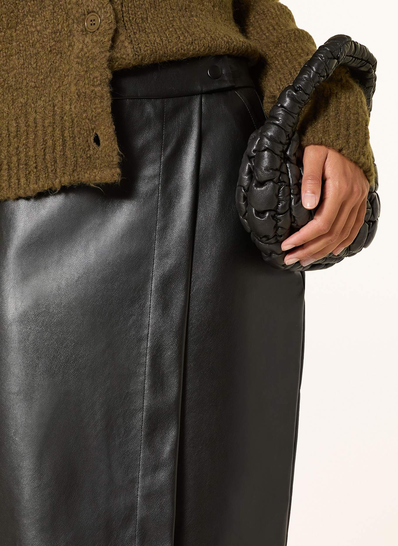 MILANO ITALY Lederrock in Wickeloptik: SCHWARZ