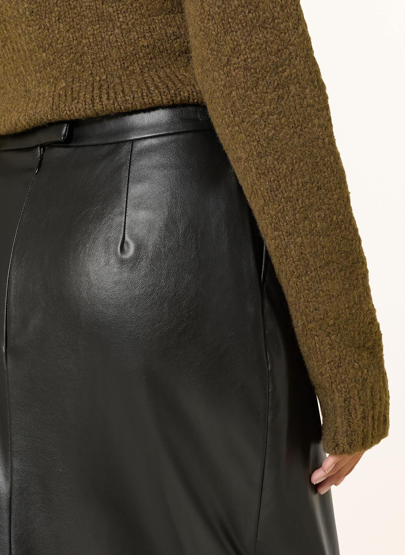 MILANO ITALY Lederrock in Wickeloptik: SCHWARZ