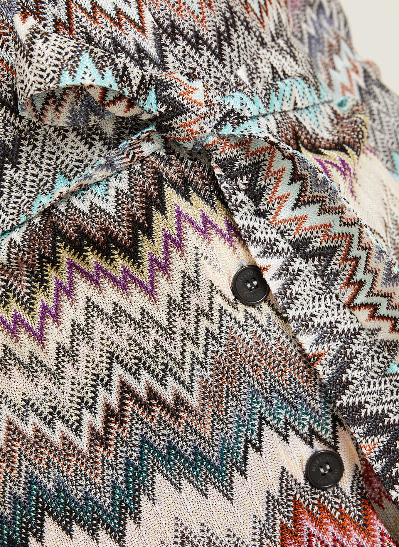 MISSONI Shirt dress: ECRU / BLUE GRAY / DARK GREEN