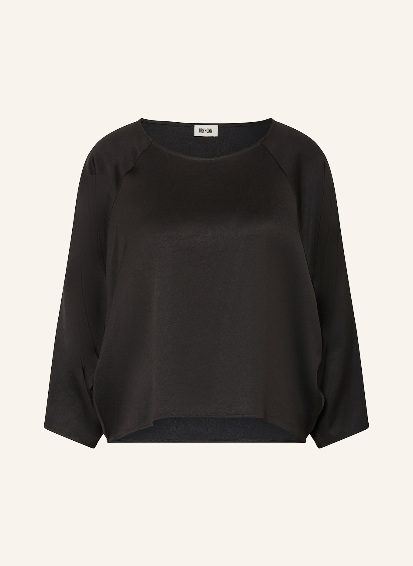 DRYKORN Blusenshirt NIALINI aus Satin: DUNKELBRAUN