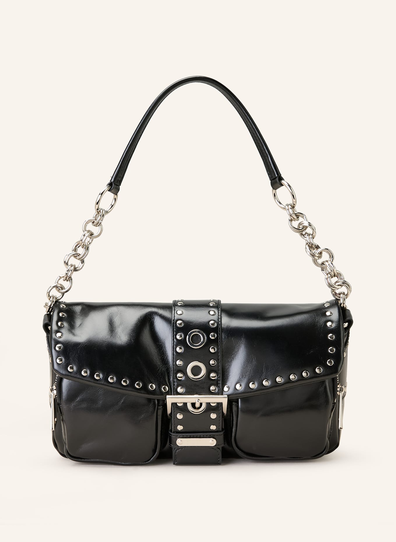 jeffrey campbell Schultertasche mit Nieten: SCHWARZ