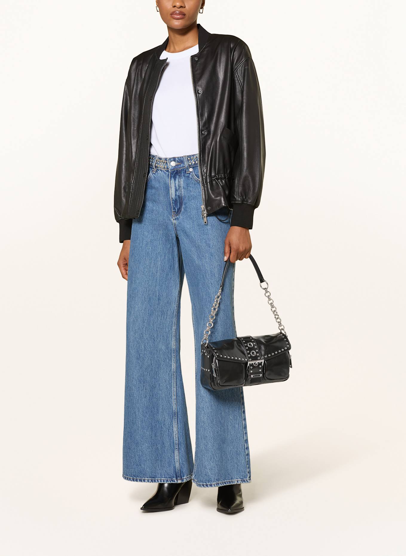 jeffrey campbell Schultertasche mit Nieten: SCHWARZ