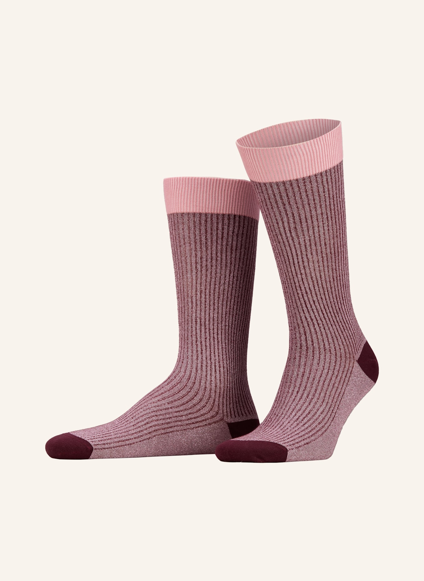 COPENHAGEN STUDIOS Socken mit Glitzergarn: BURGUNDY