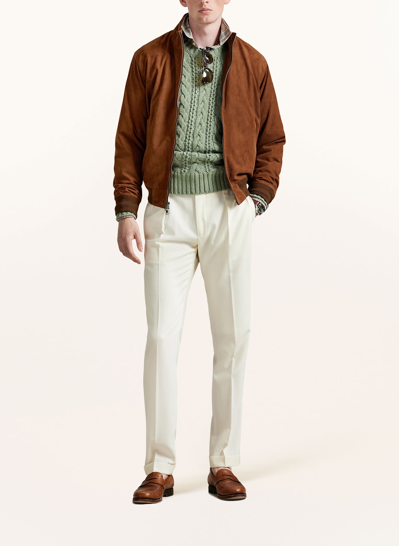 POLO RALPH LAUREN Lederblouson: BRAUN