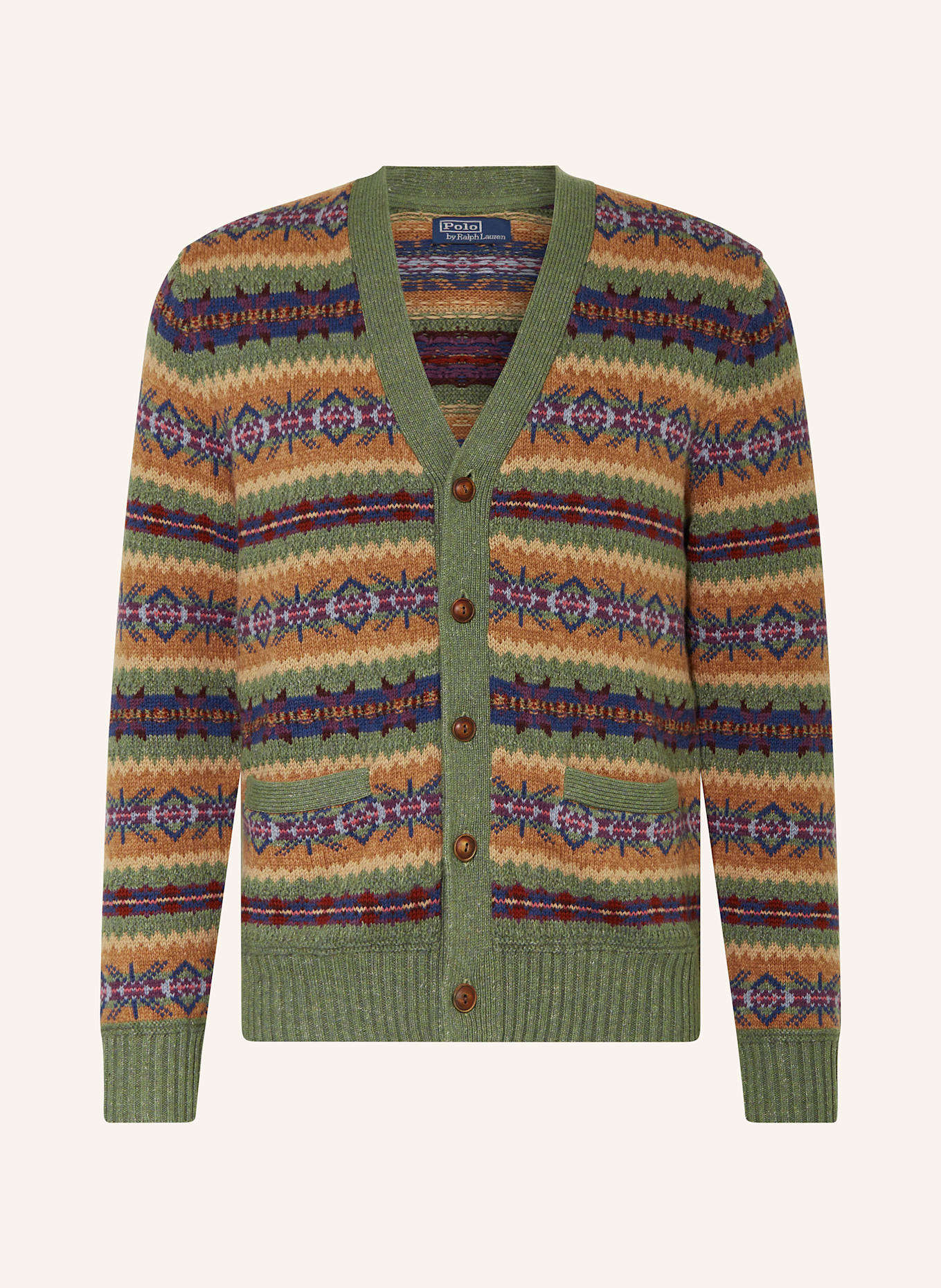 POLO RALPH LAUREN Strickjacke: GRÜN/ BLAU/ BRAUN