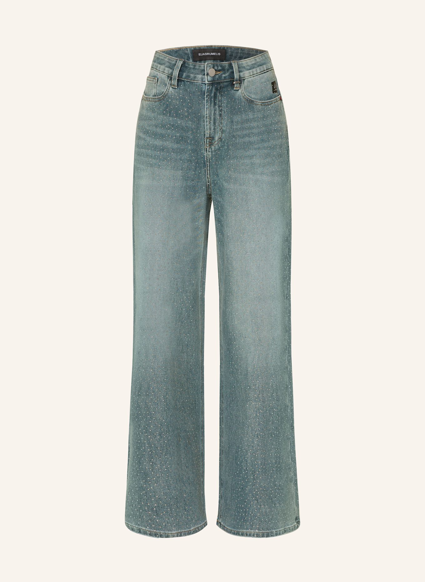 ELIAS RUMELIS Wide Leg Jeans KALEA SPARKLE mit Schmucksteinen: 1161 sky grey blue