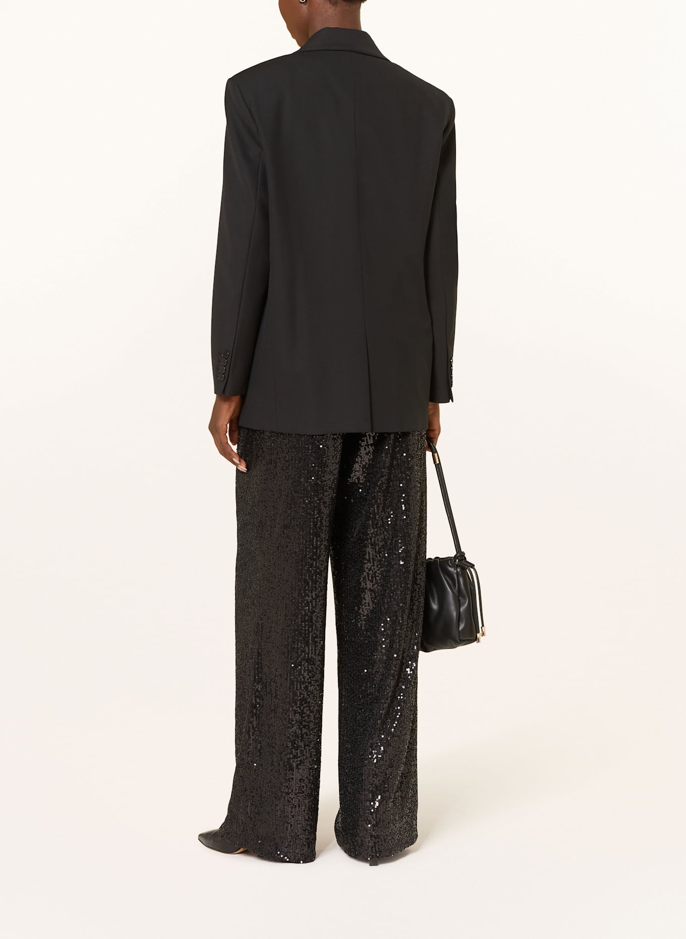 BOSS Marlenehose TILLOI mit Pailletten: SCHWARZ