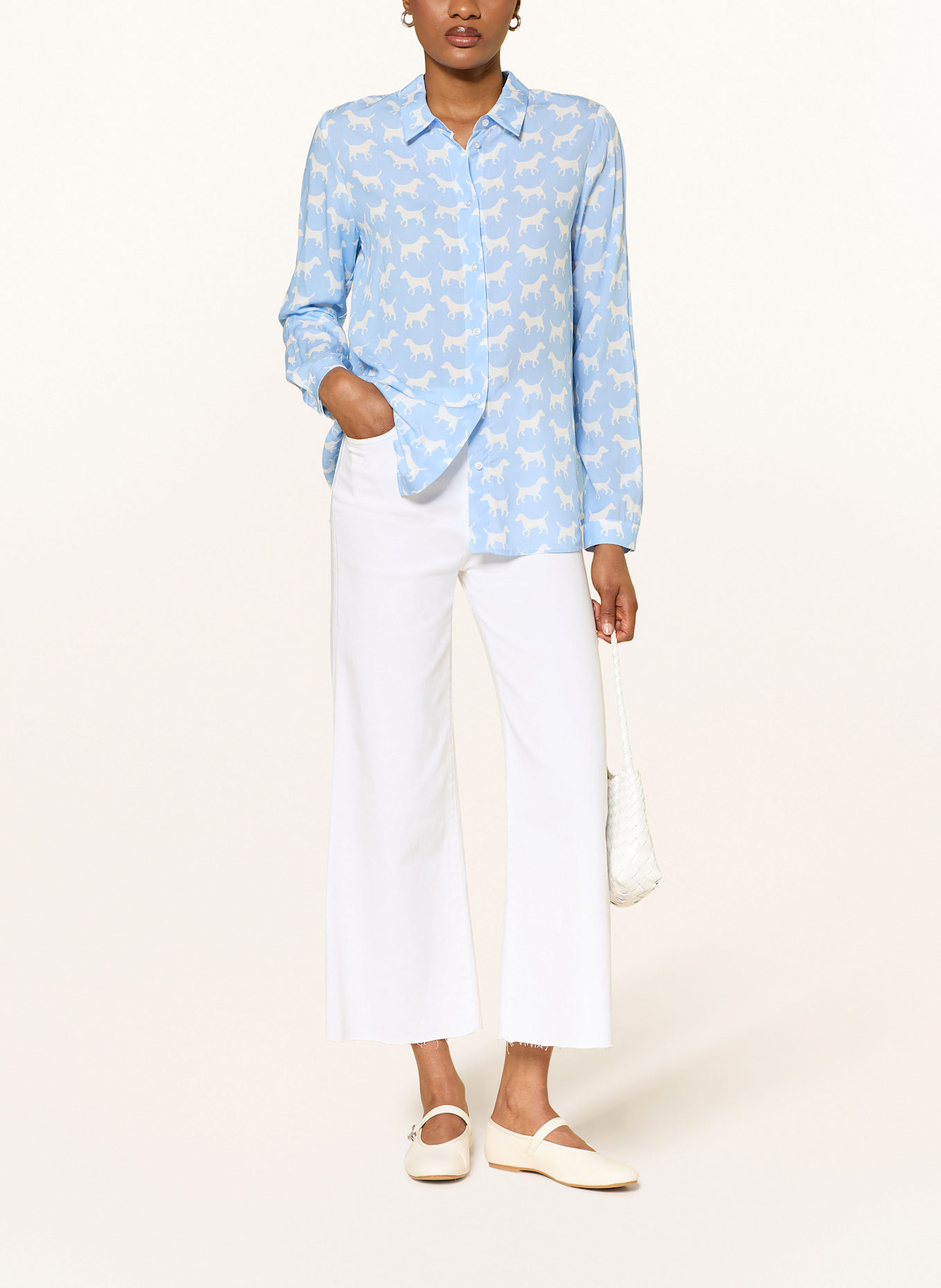 lilienfels Hemdbluse: HELLBLAU / WEISS