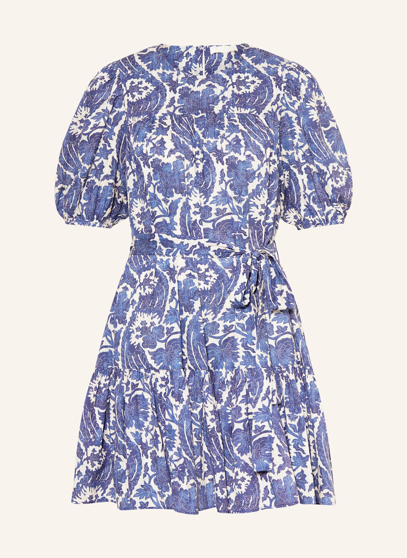 ULLA JOHNSON Kleid ROSALIE: ECRU/ BLAU