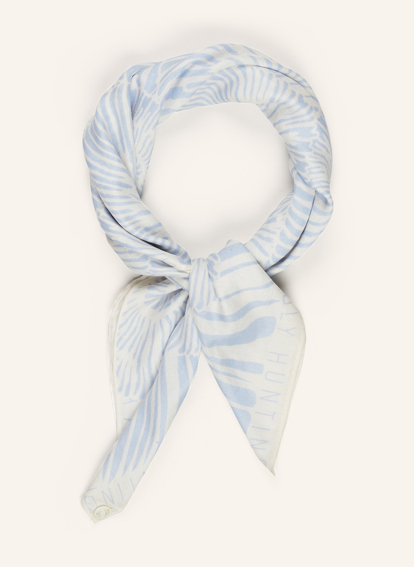 friendly hunting Seidentuch ESCARGOT: CREME / HELLBLAU