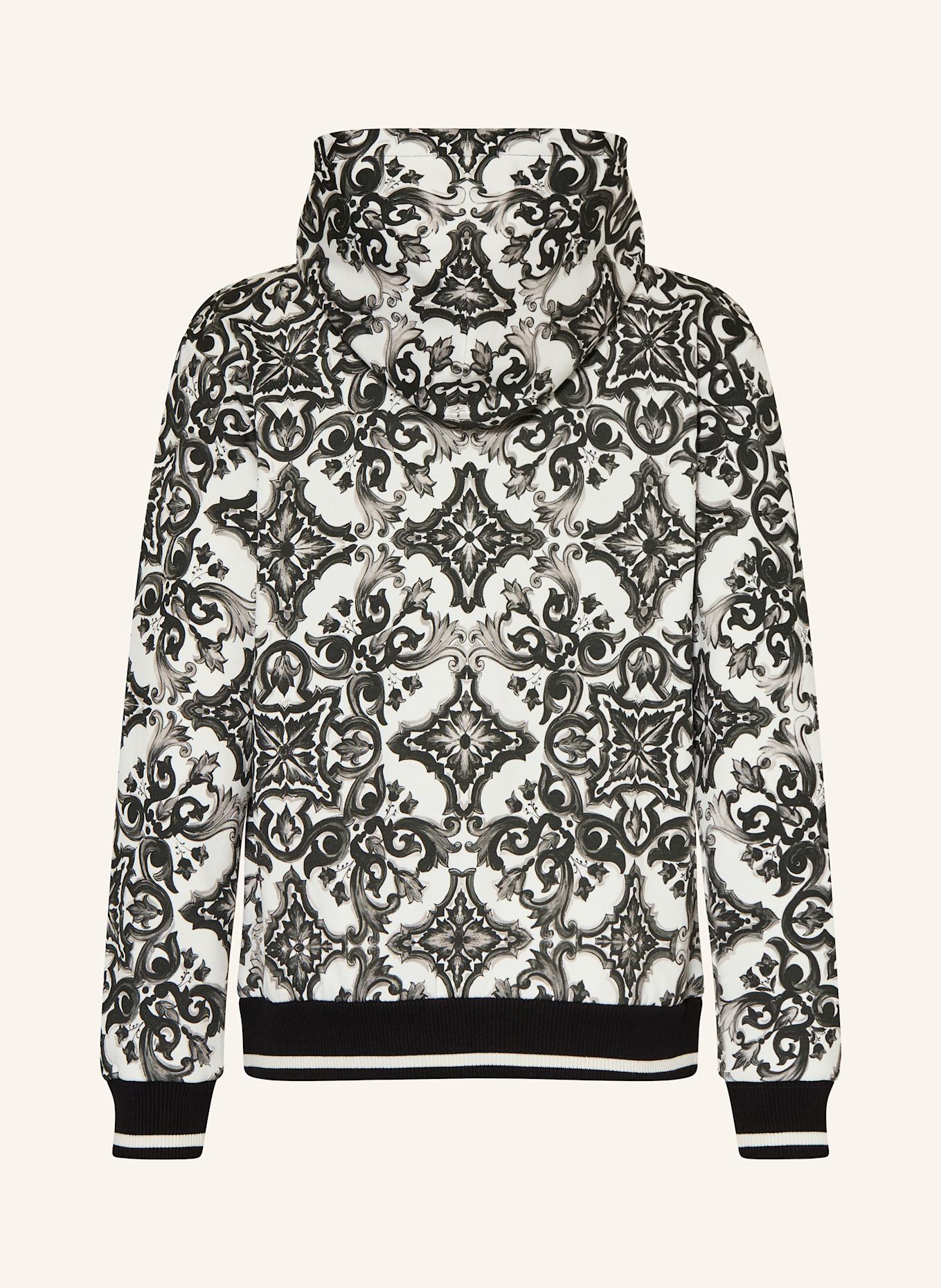 DOLCE & GABBANA Mikinová bunda: BÍLÁ/ ČERNÁ