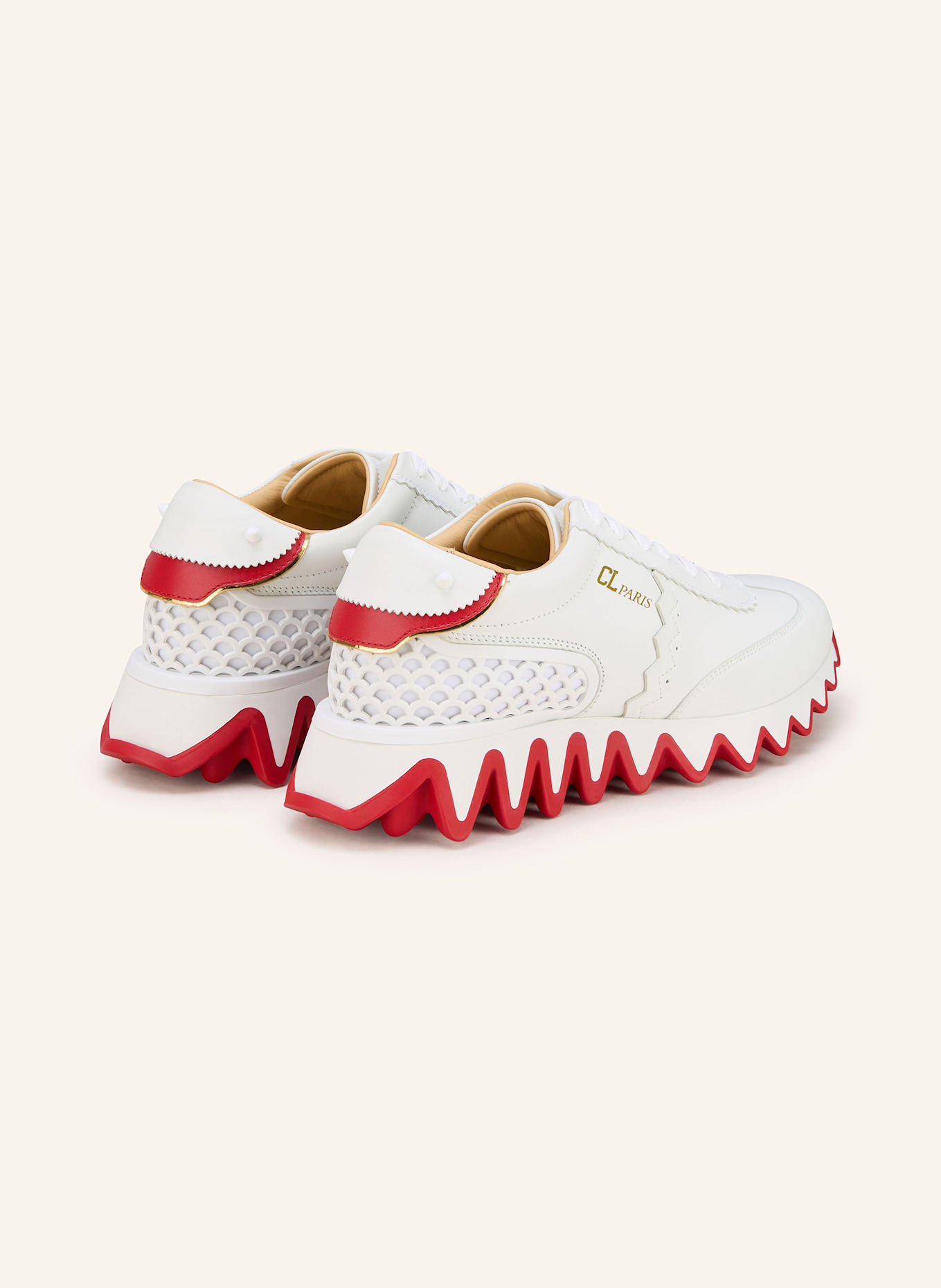 Christian Louboutin Sneaker LOUBISHARK: WEISS / ROT