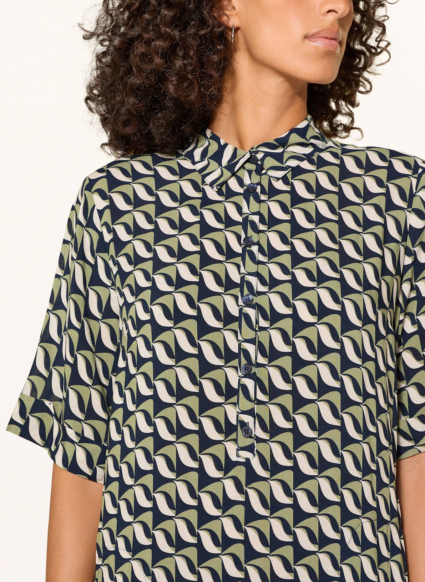 Betty Barclay Hemdblusenkleid: DUNKELBLAU / HELLGRÜN / WEISS