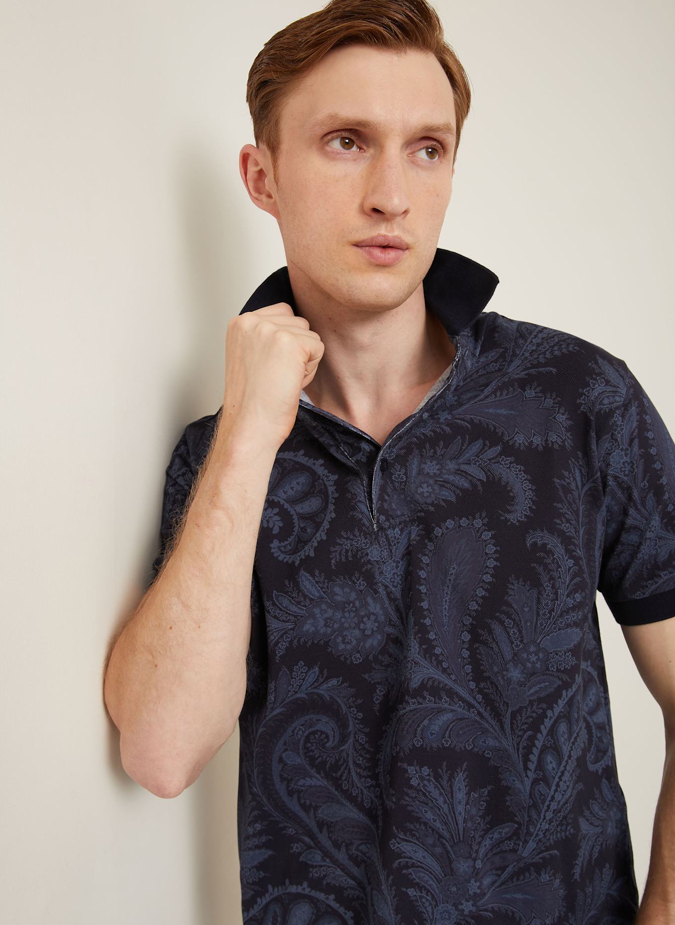 ETRO Piqué-Poloshirt Regular Fit: DUNKELBLAU / BLAU