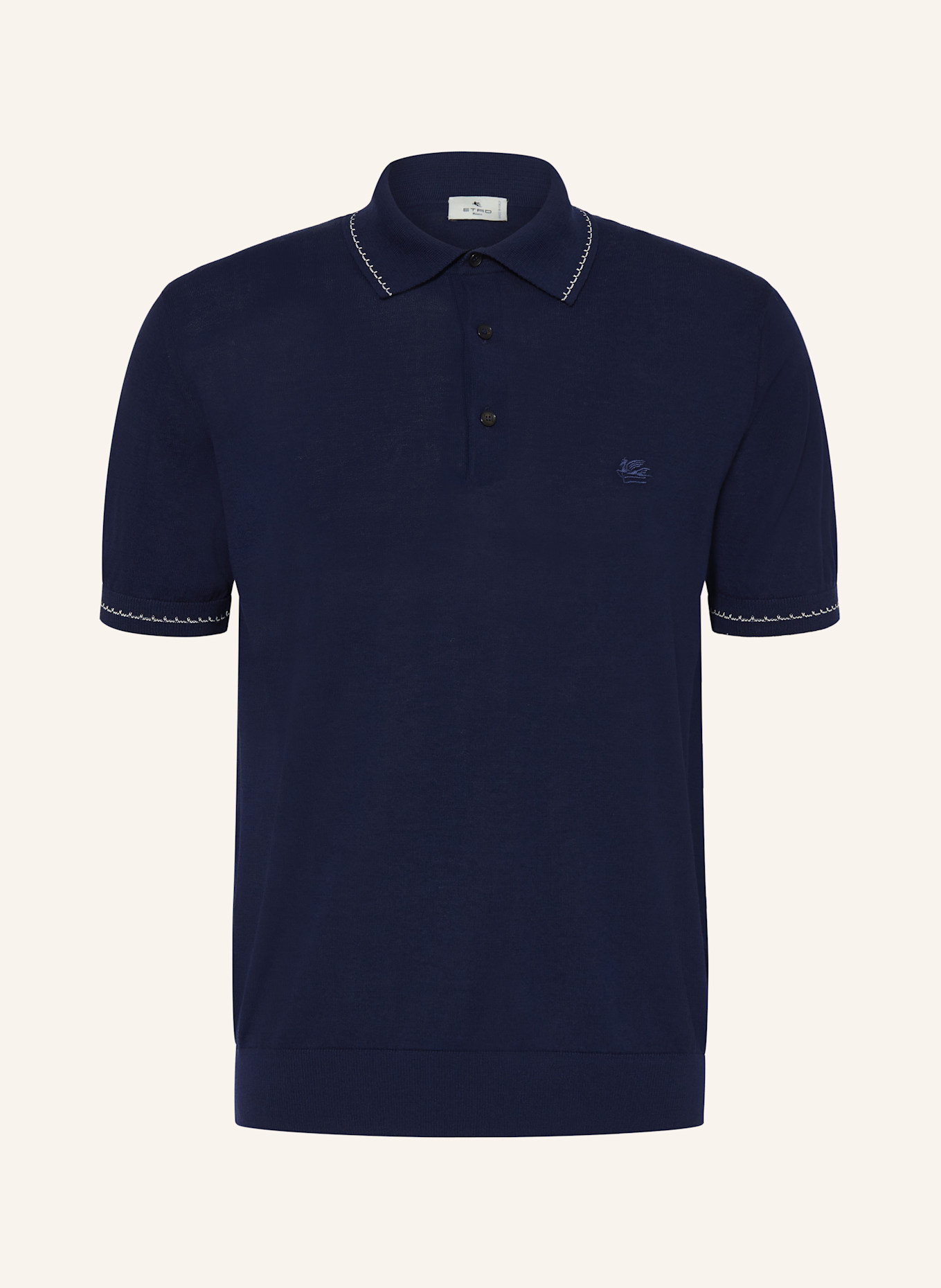 ETRO Strick-Poloshirt Regular Fit: DUNKELBLAU
