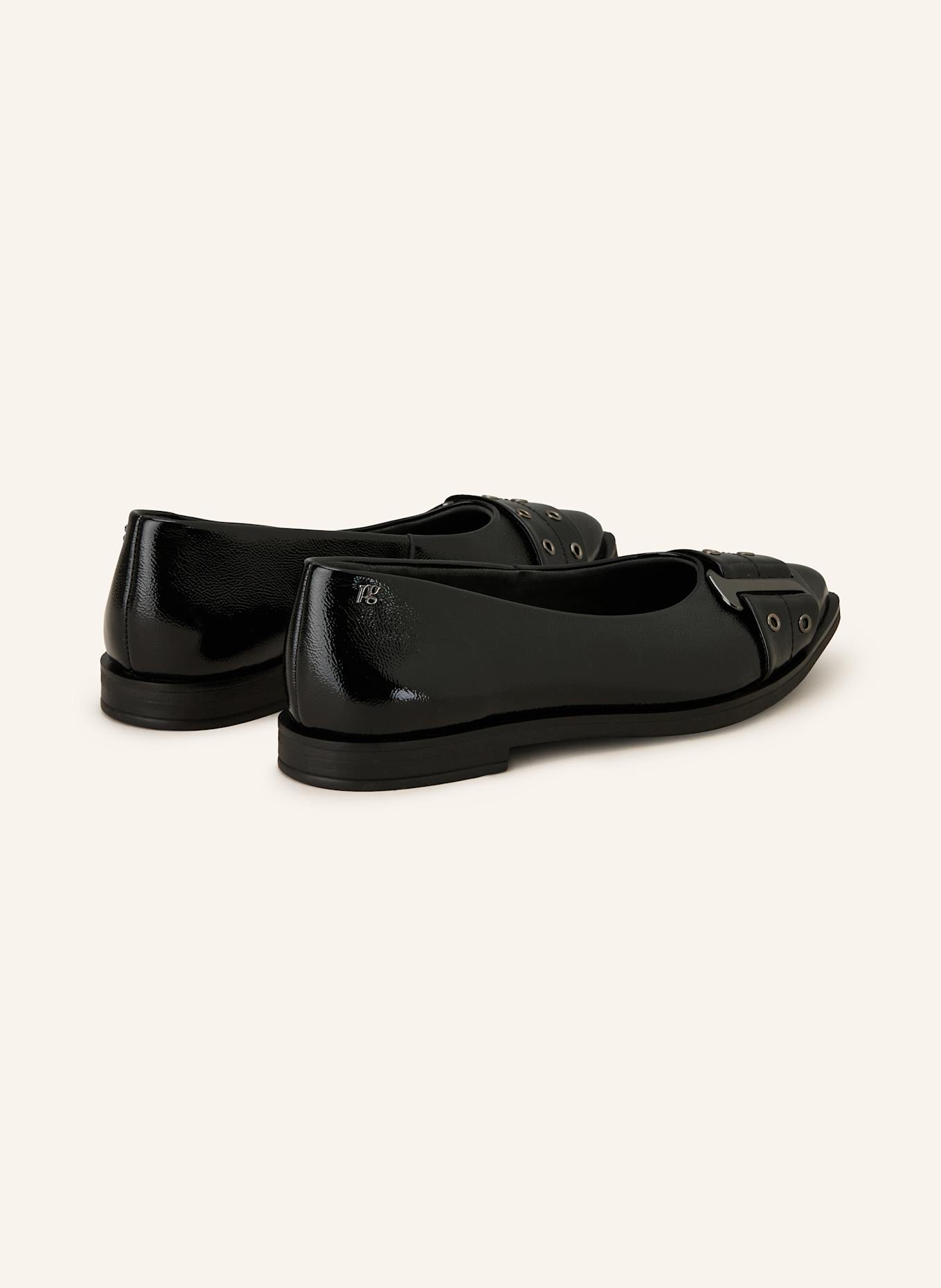 paul green Patent ballet flats: BLACK