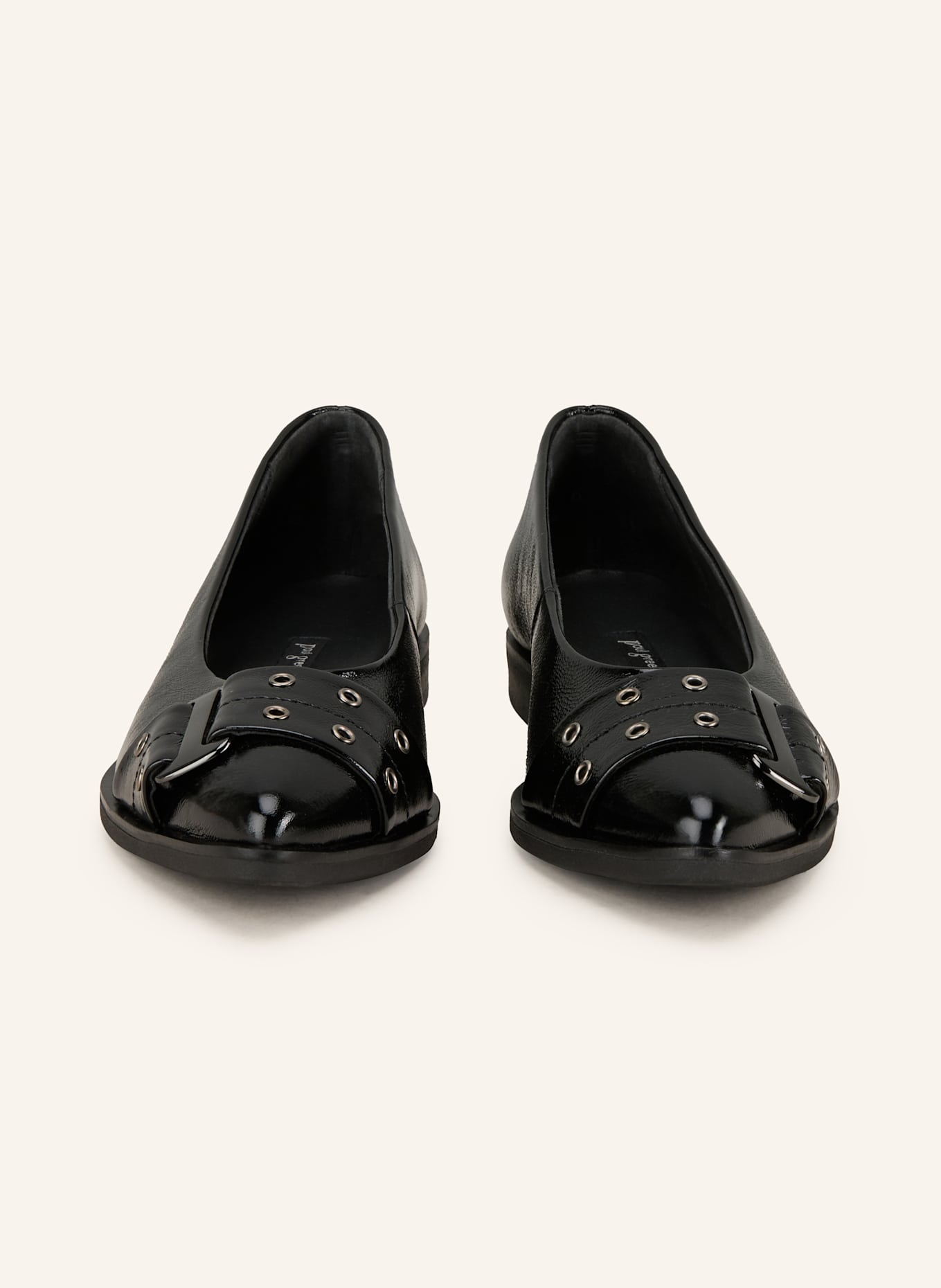 paul green Patent ballet flats: BLACK