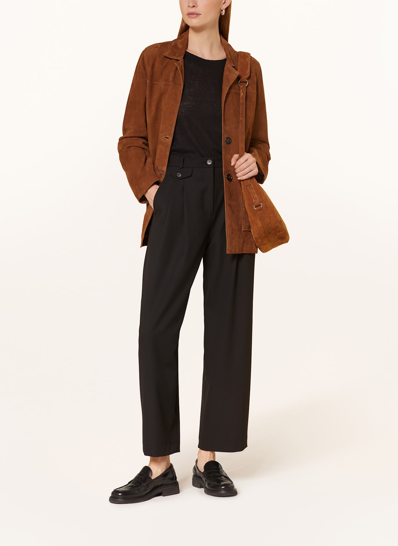 CAMBIO Wide leg trousers ERIN: BLACK