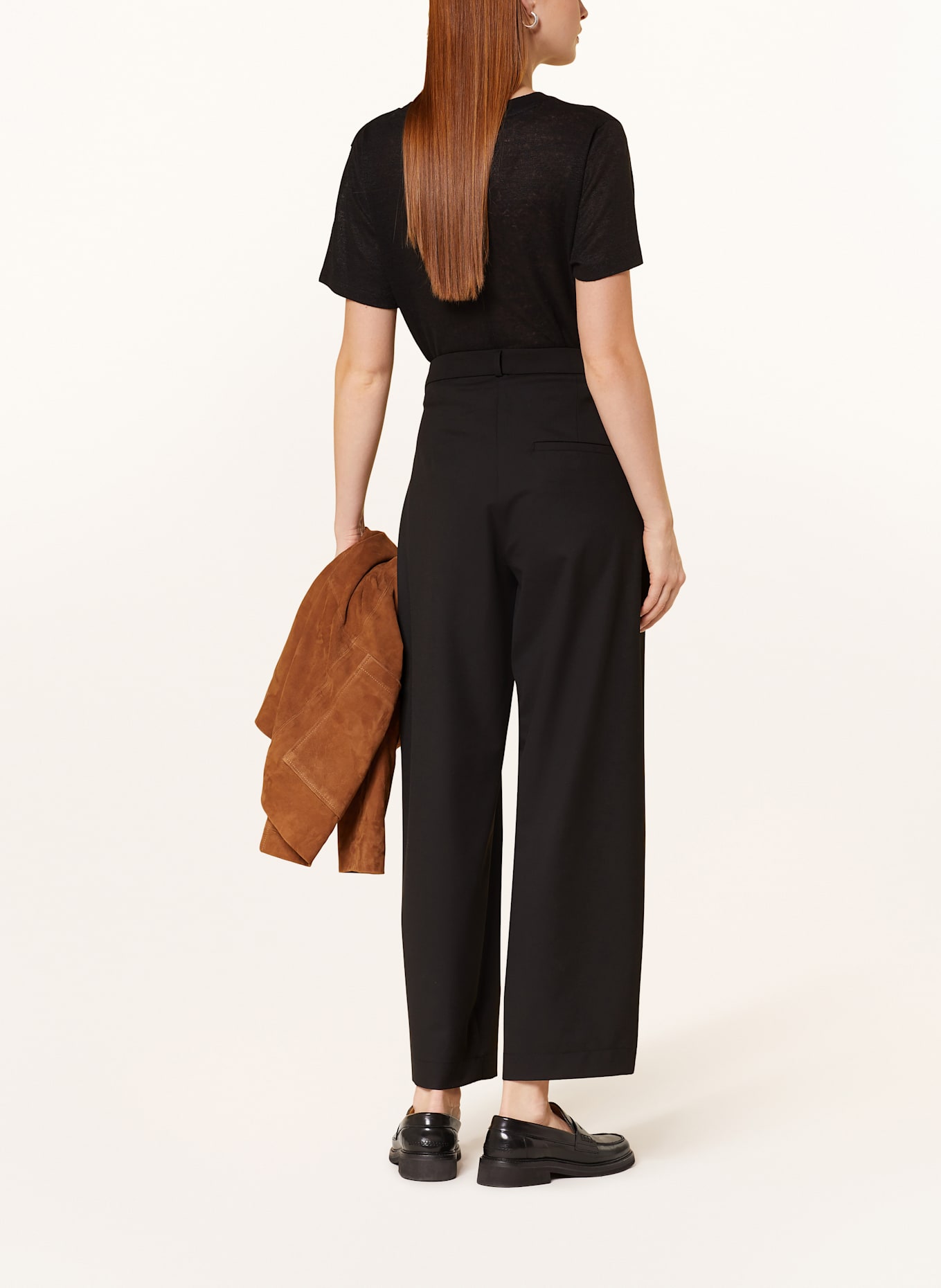 CAMBIO Wide leg trousers ERIN: BLACK