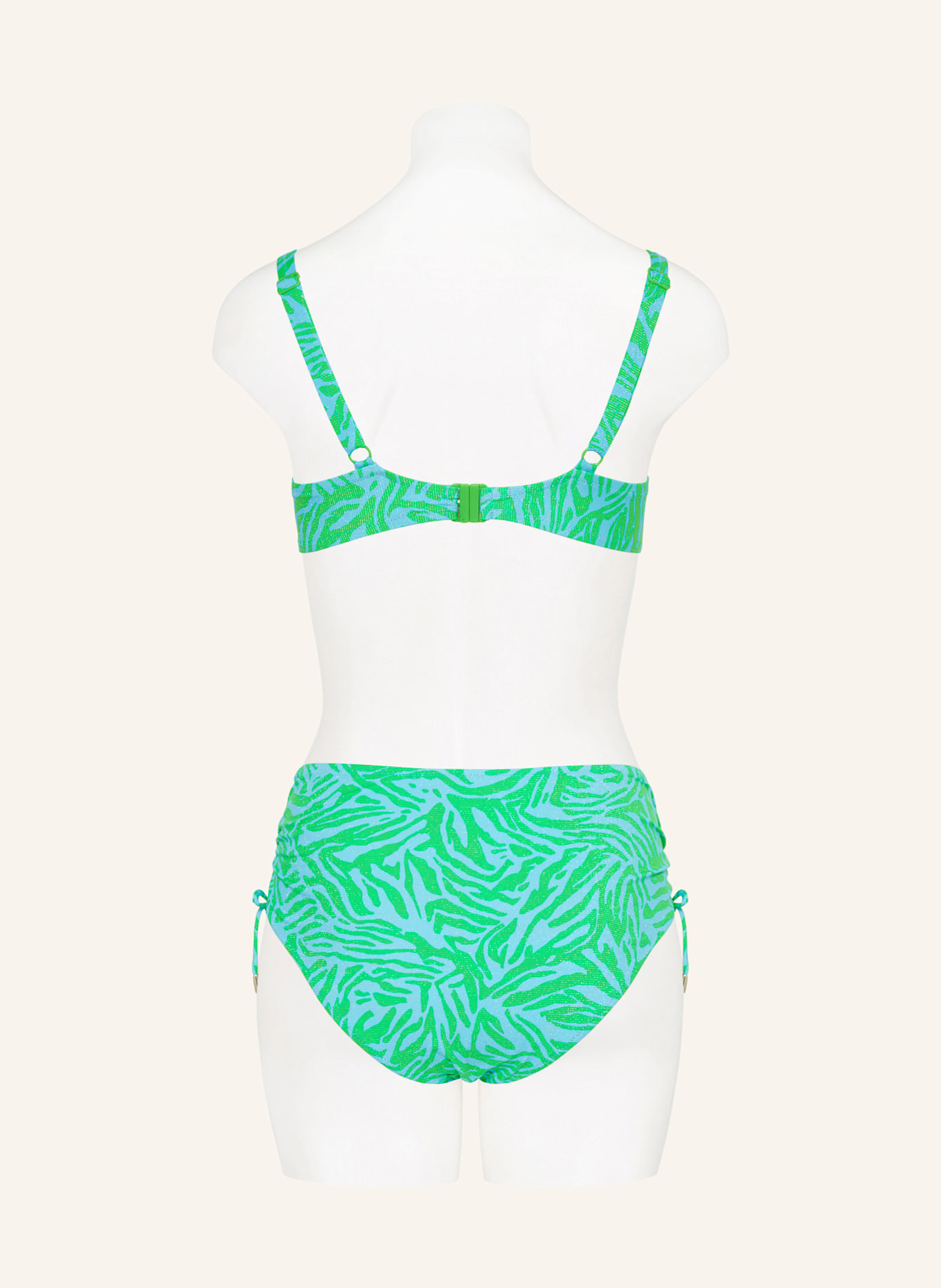 Lidea AQUA MUSE underwired bikini top with glitter yarn: TURQUOISE/ LIGHT GREEN