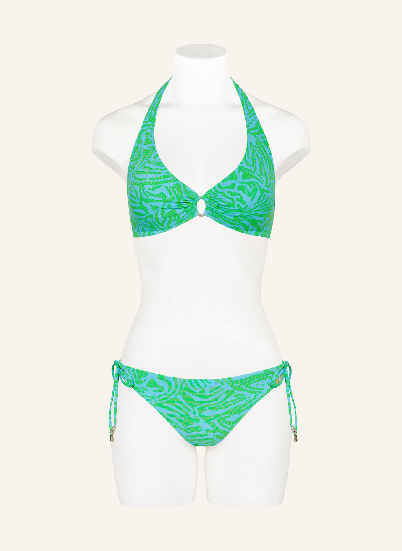 Lidea AQUA MUSE halter neck bikini top with glitter yarn: Underwired bikini top AQUA MUSE