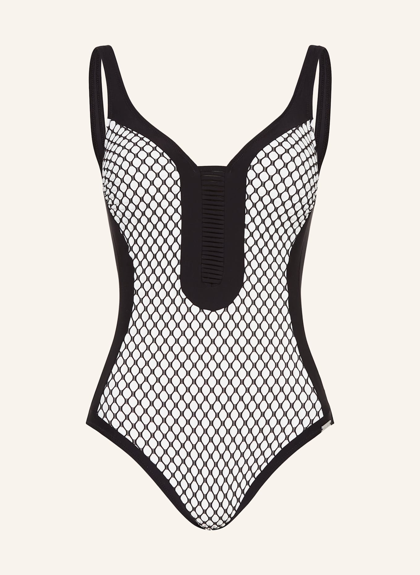 Charmline Shape swimsuit TEXTURED DIMENSION: BLACK/ WHITE