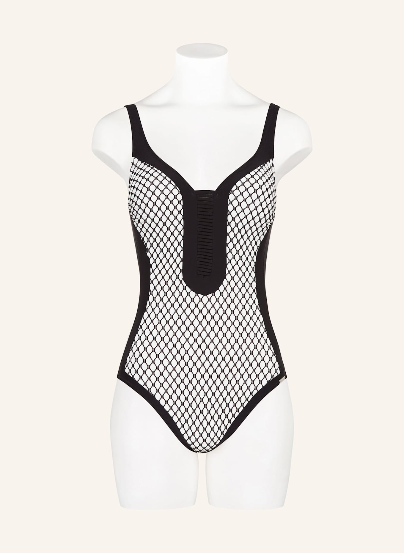 Charmline Shape swimsuit TEXTURED DIMENSION: BLACK/ WHITE