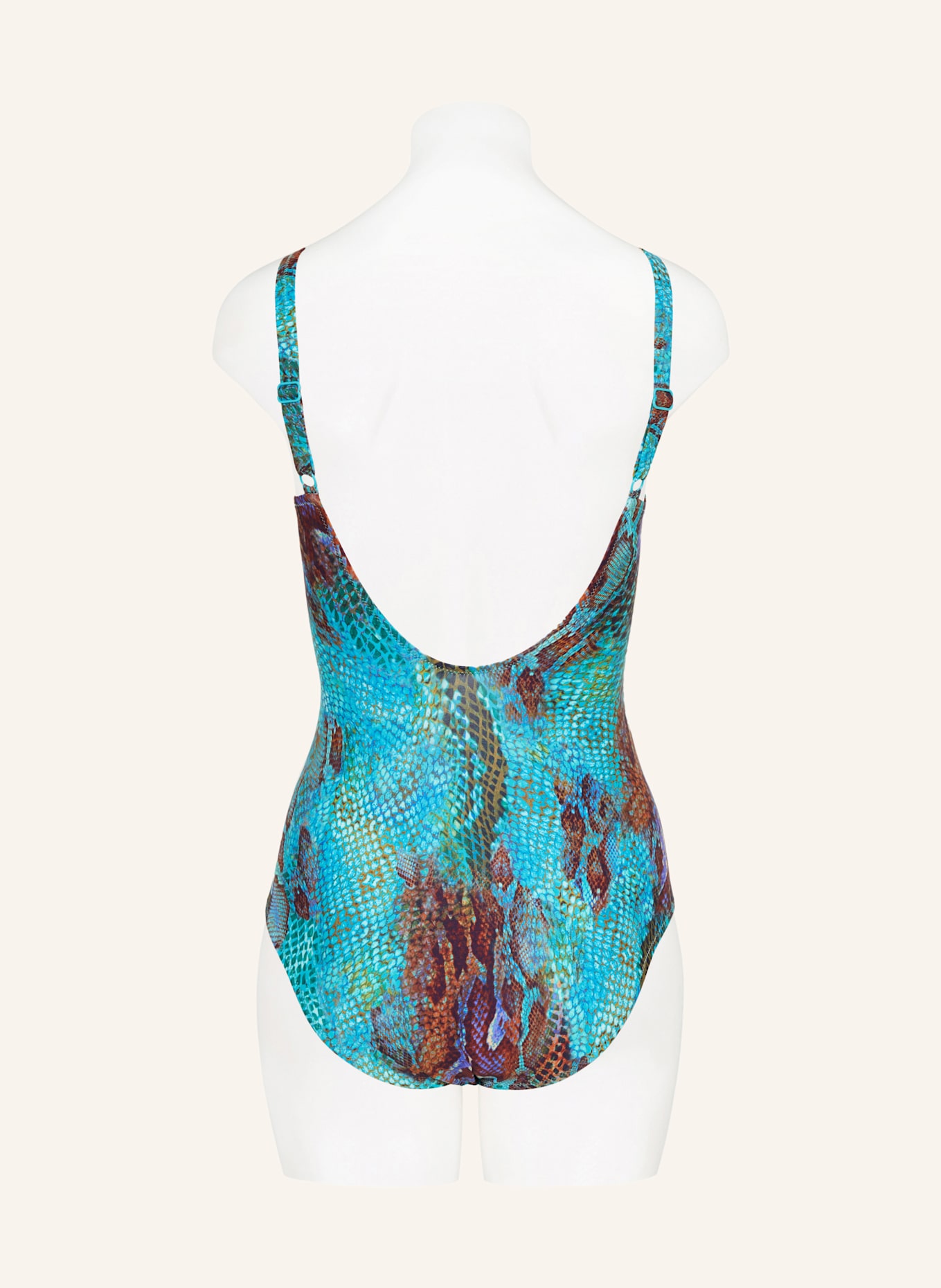 Charmline Shape-Badeanzug AQUATIC REPTILE: TÜRKIS / BRAUN / BLAU