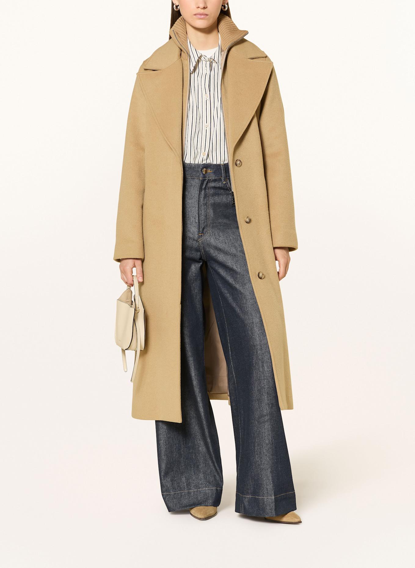 WOOLRICH Mantel mit herausnehmbarer Blende: CAMEL