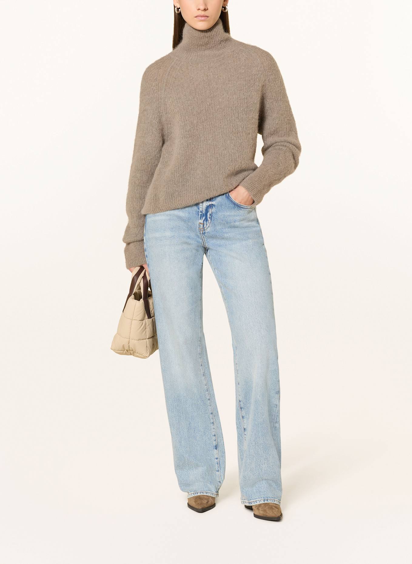 WOOLRICH Pullover mit Alpaka: TAUPE