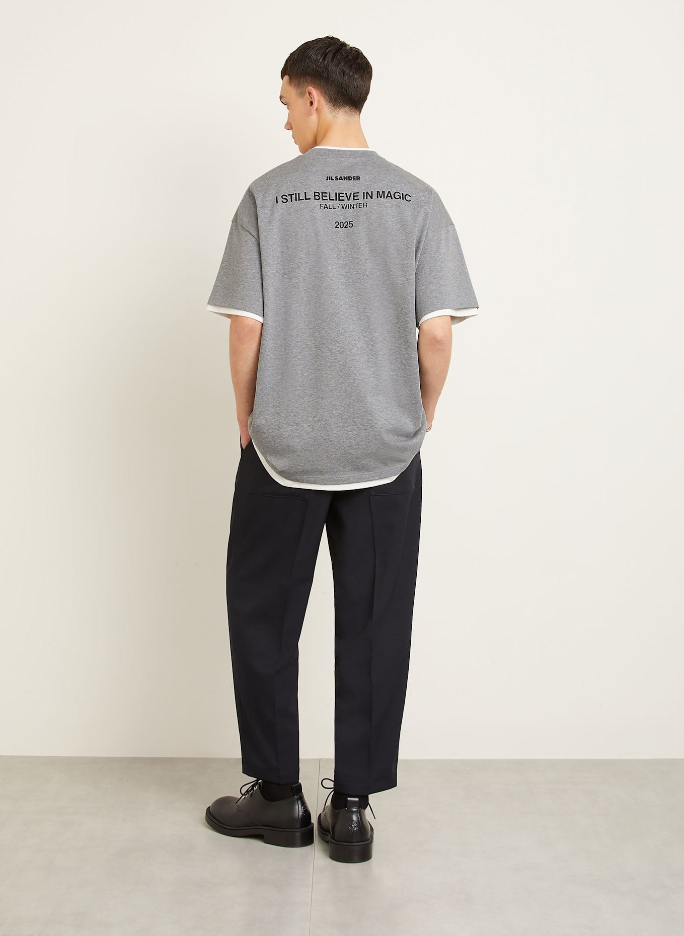 JIL SANDER T-shirt: GRAY / WHITE