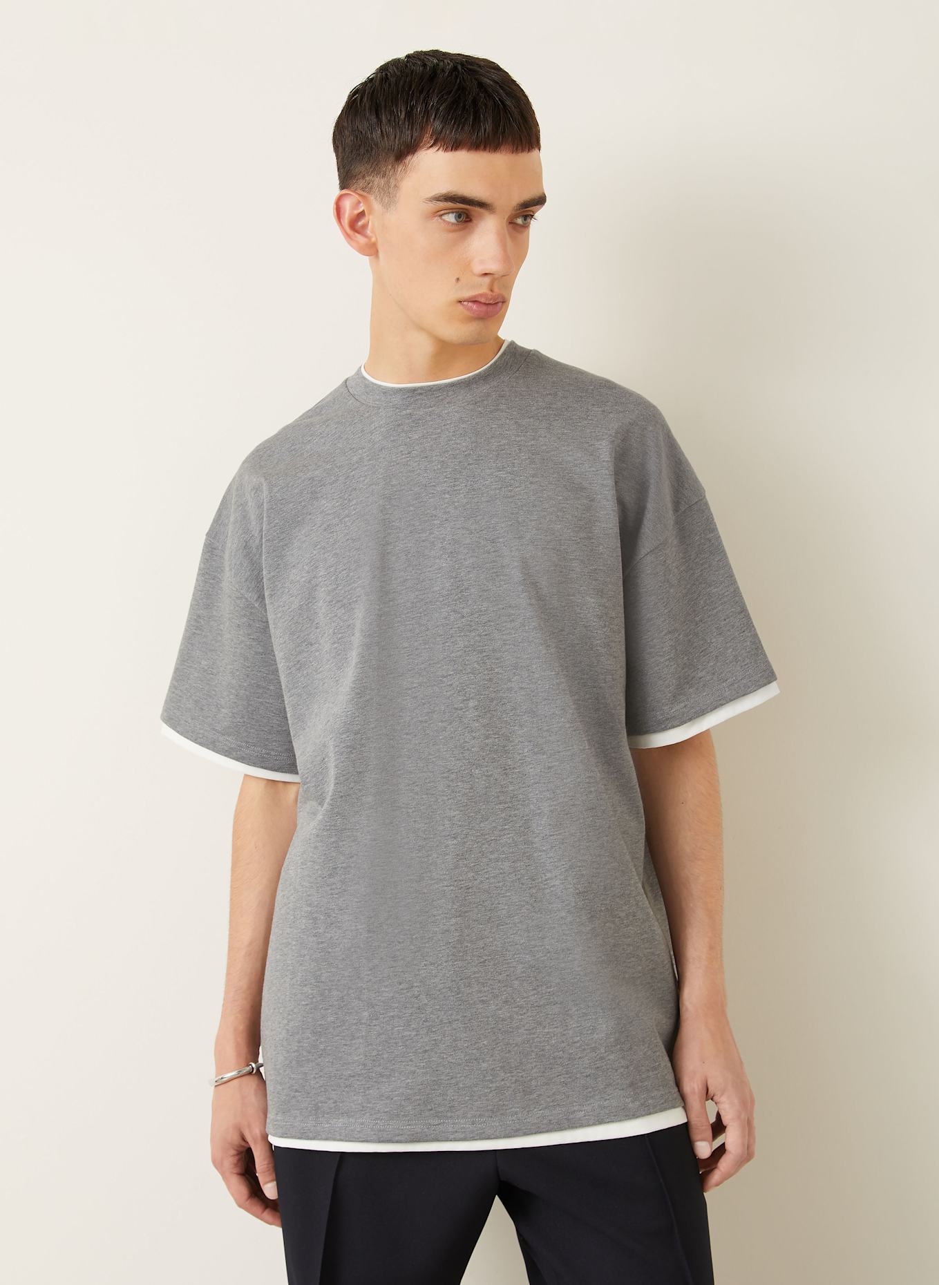 JIL SANDER T-shirt: GRAY / WHITE
