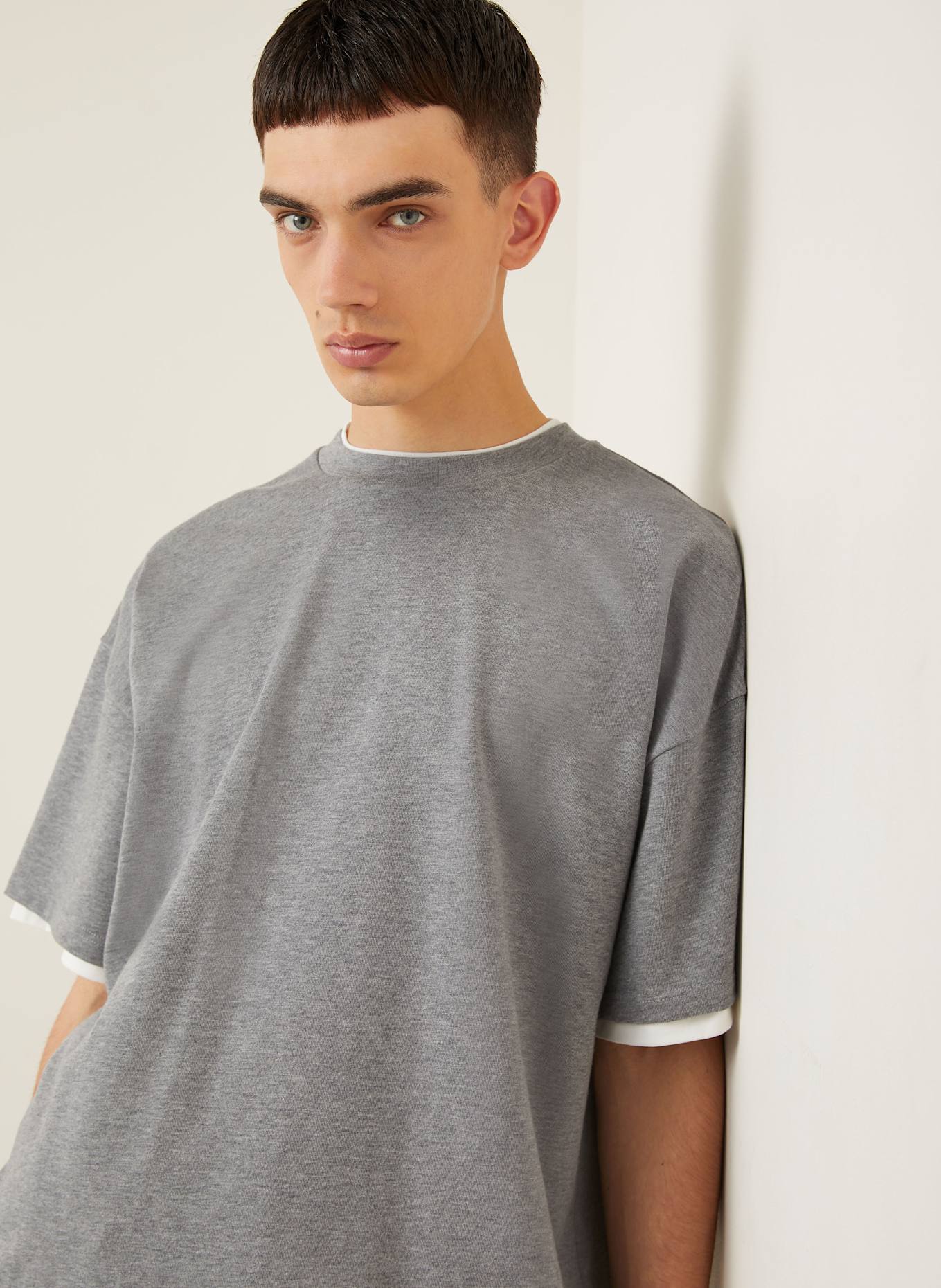 JIL SANDER T-shirt: GRAY / WHITE