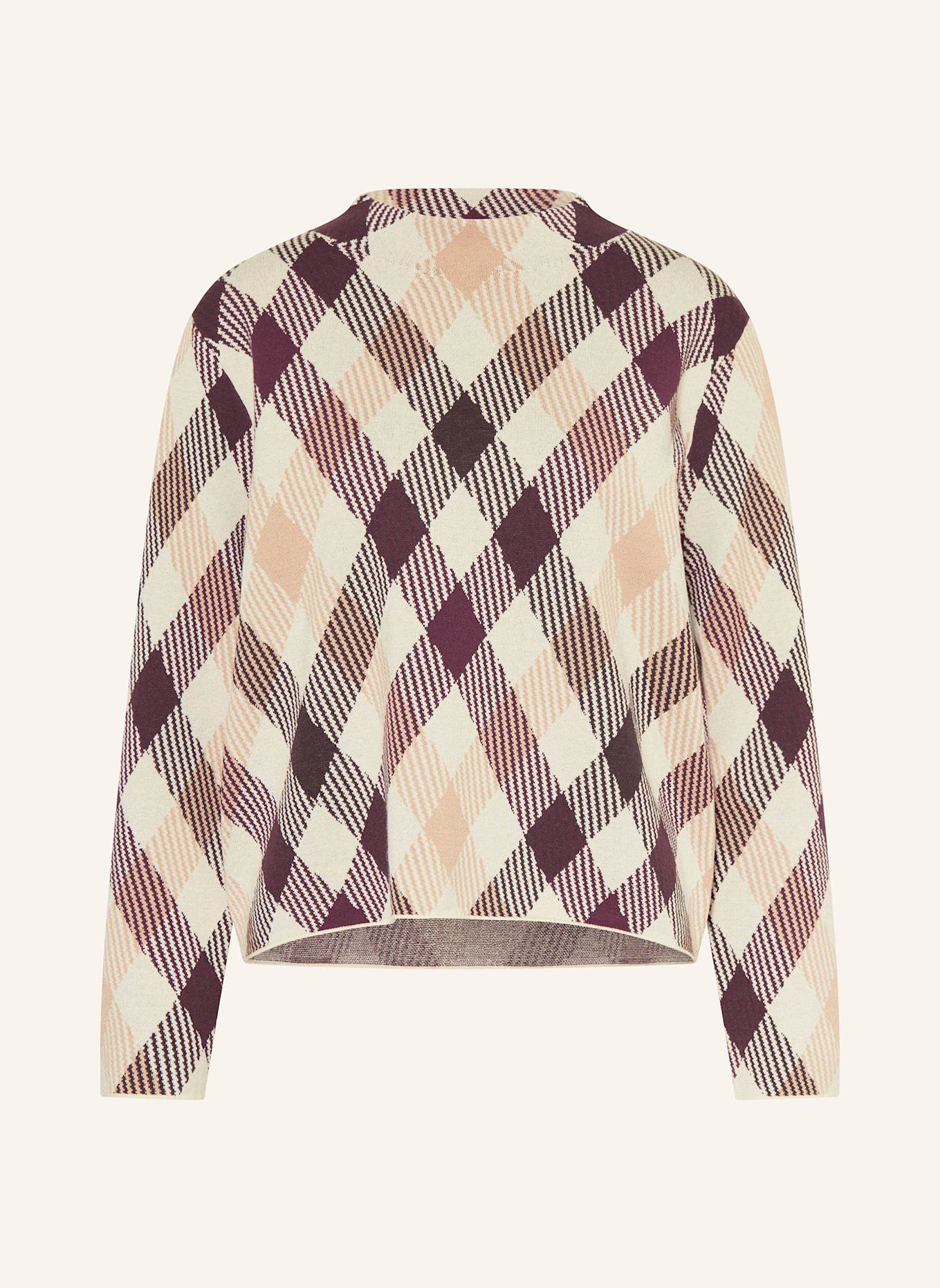 comma Pullover: DUNKELBRAUN / BEIGE / CREME